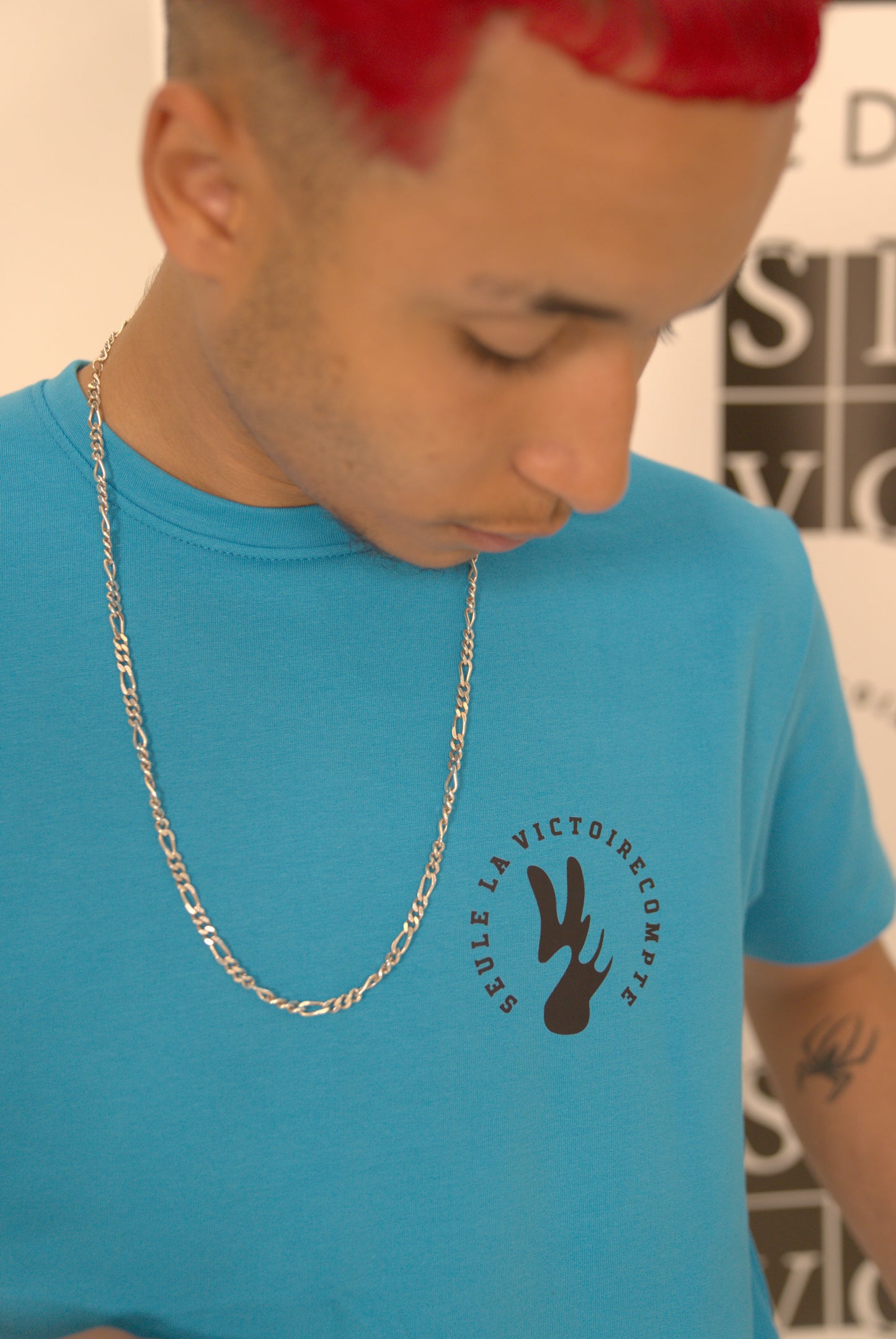 Ensemble tee-shirt et short tendance SLVC (Bleu Ciel)