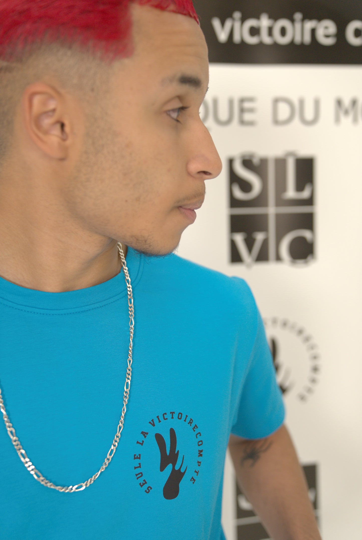Ensemble tee-shirt et short tendance SLVC (Bleu Ciel)