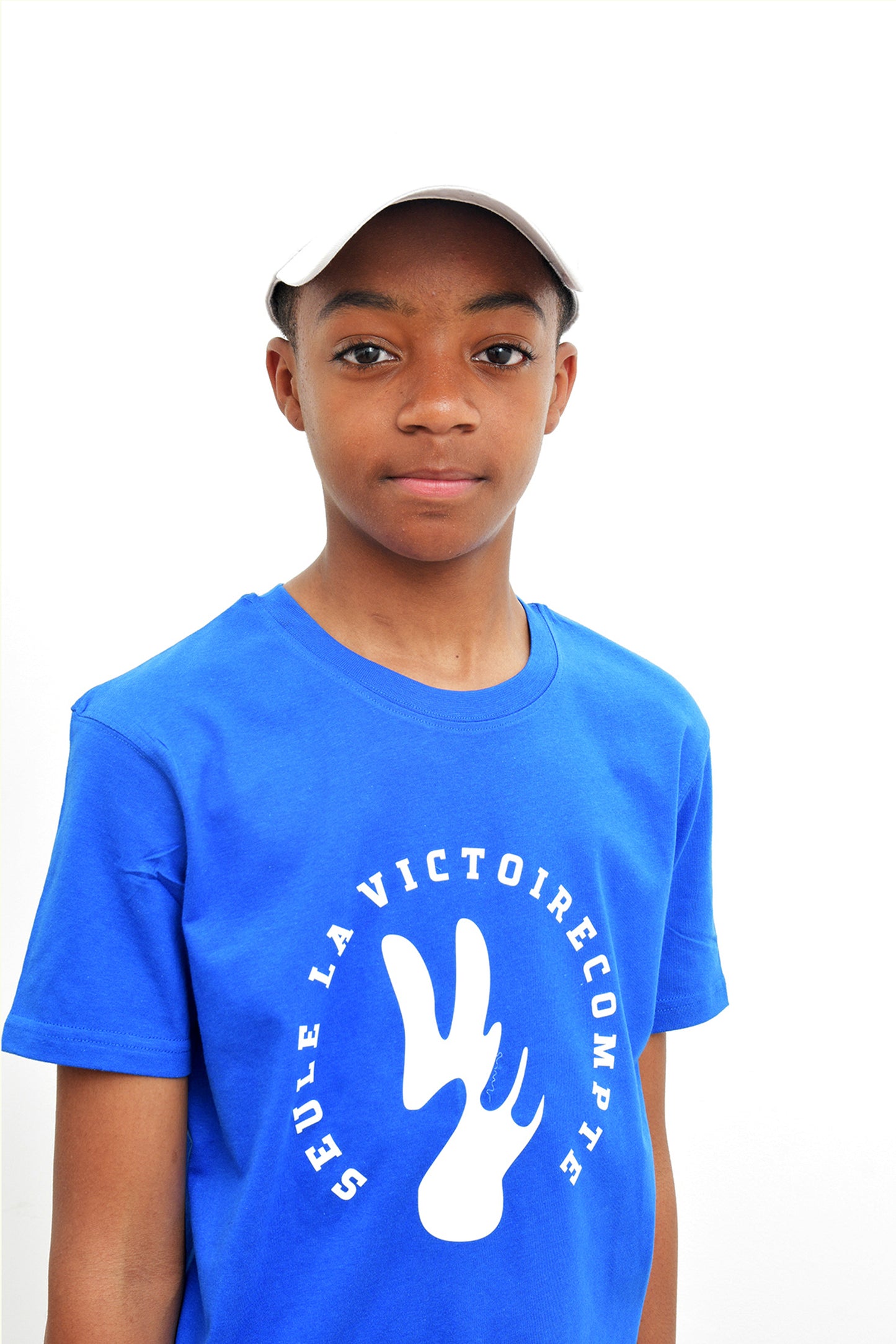 Tee-Shirt enfant bleu royale SLVC AUTHENTIK grand logo noir (Unisex)