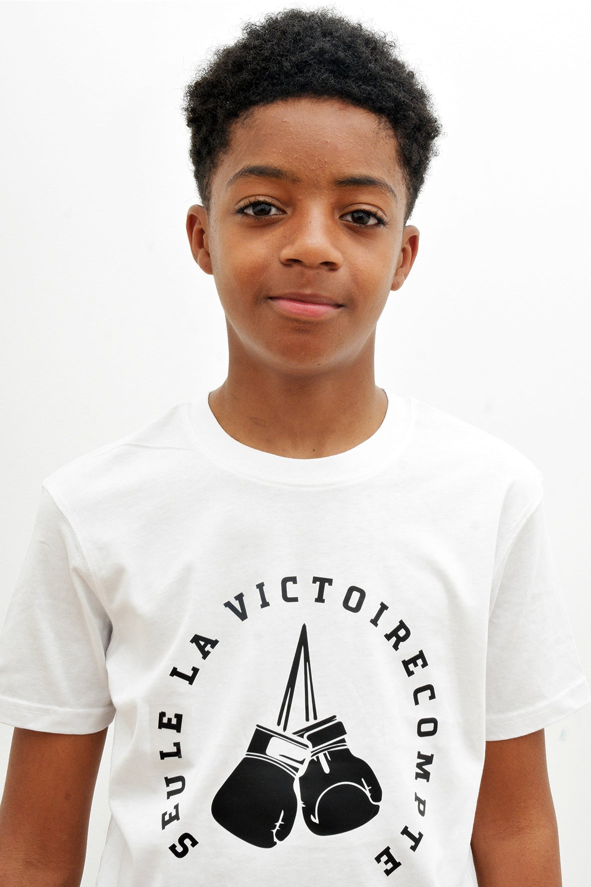Tee-Shirt enfant blanc SLVC VICTORY grand logo noir (Unisex)