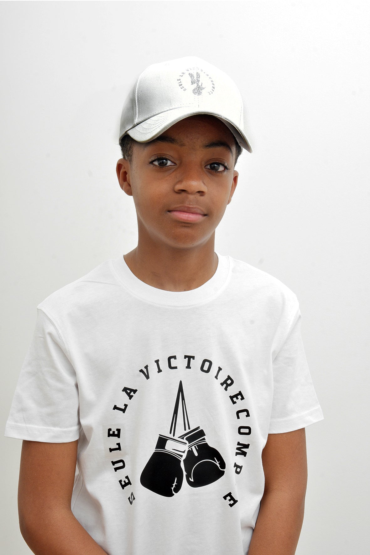 Tee-Shirt enfant blanc SLVC VICTORY grand logo noir (Unisex)