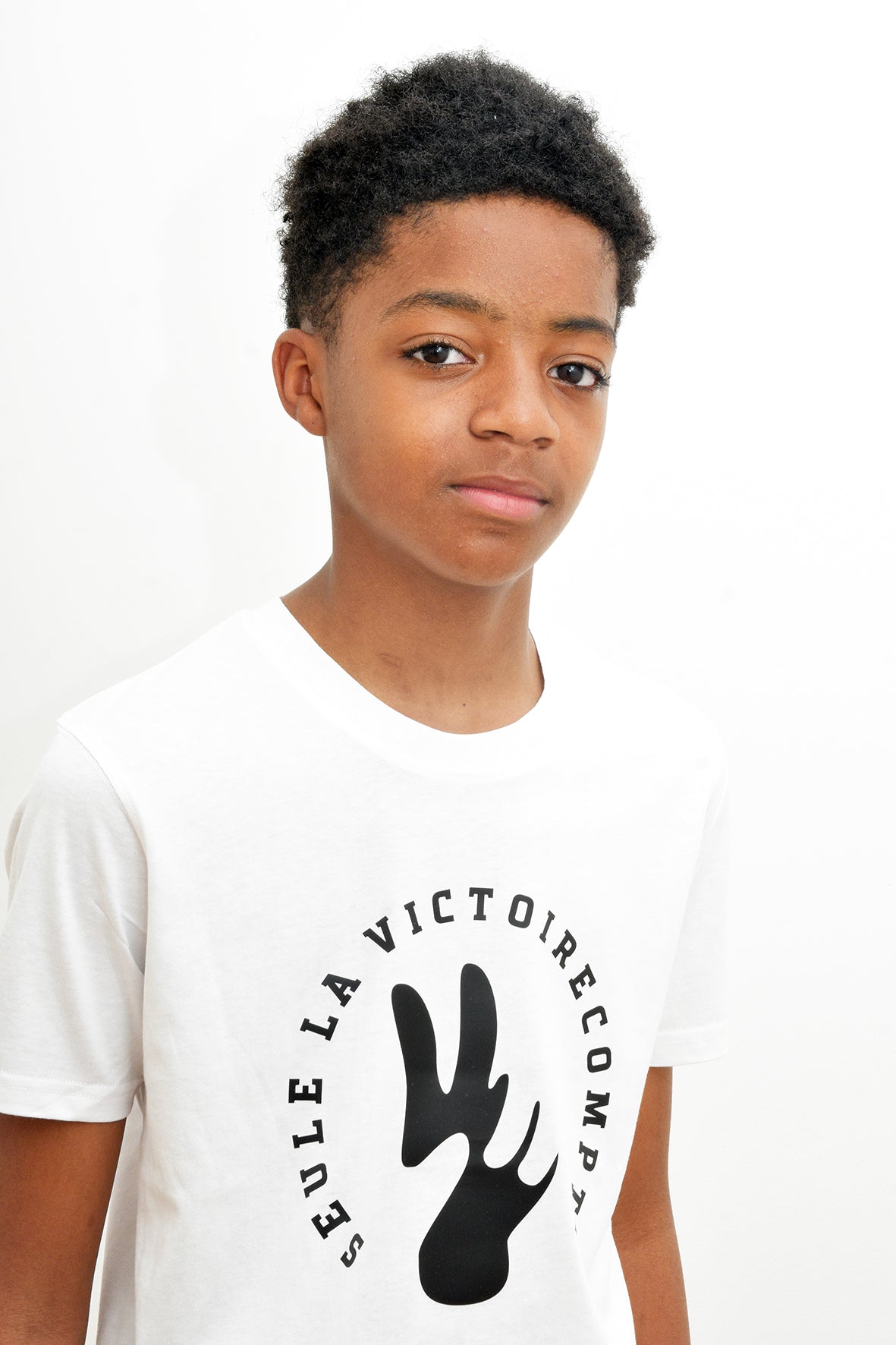 Tee-Shirt enfants blanc SLVC AUTHENTIK - grand logo noir (Unisex)