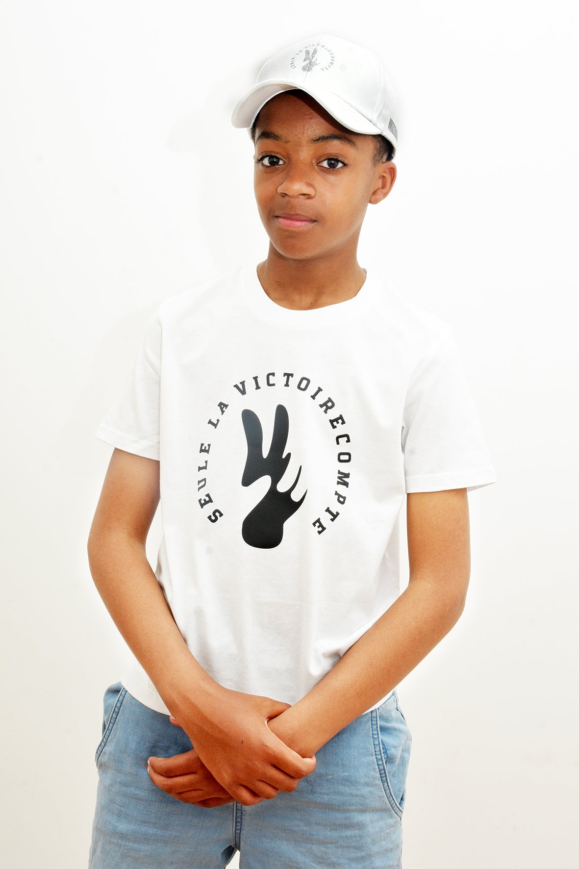Tee-Shirt enfants blanc SLVC AUTHENTIK - grand logo noir (Unisex)