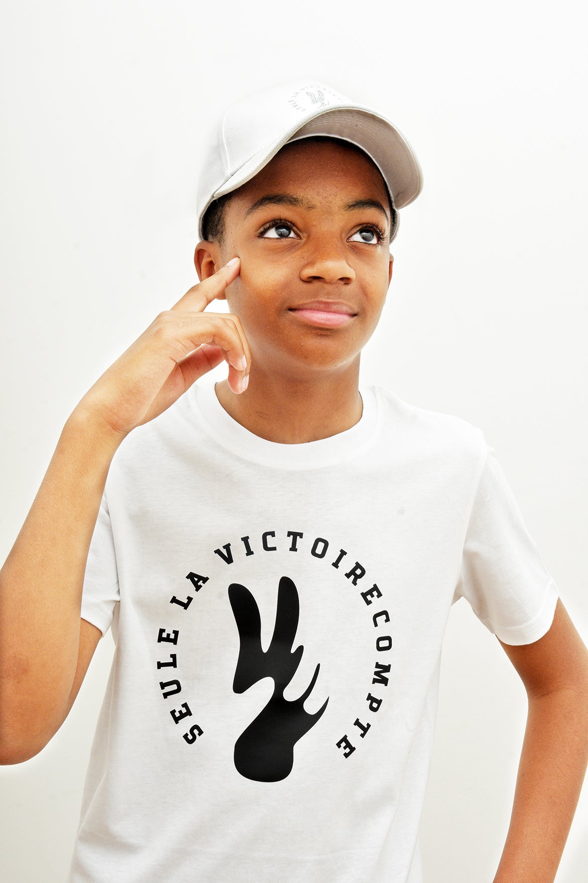 Tee-Shirt enfants blanc SLVC AUTHENTIK - grand logo noir (Unisex)