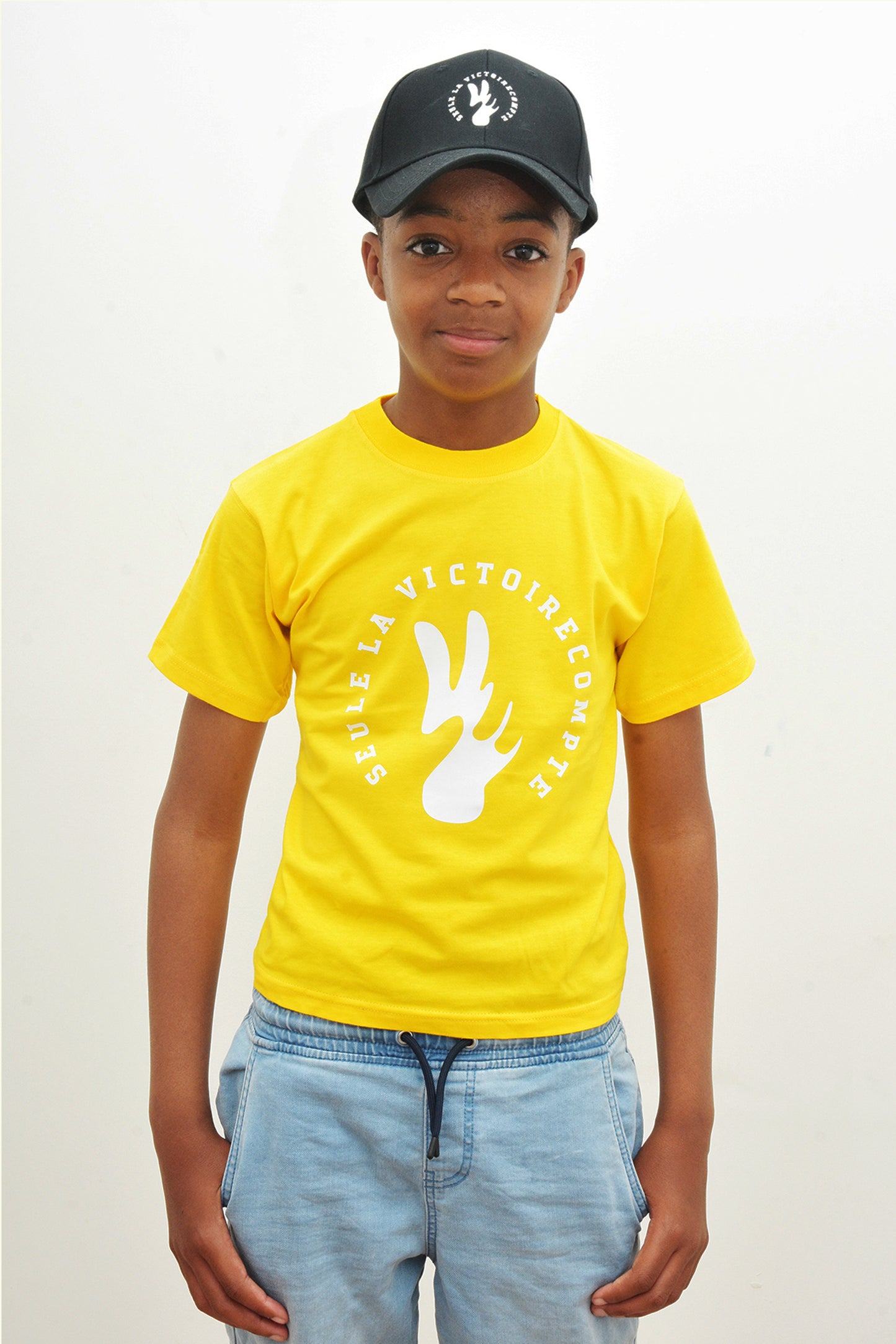 Tee-Shirt enfant jaune SLVC AUTHENTIK grand logo noir (Unisex)