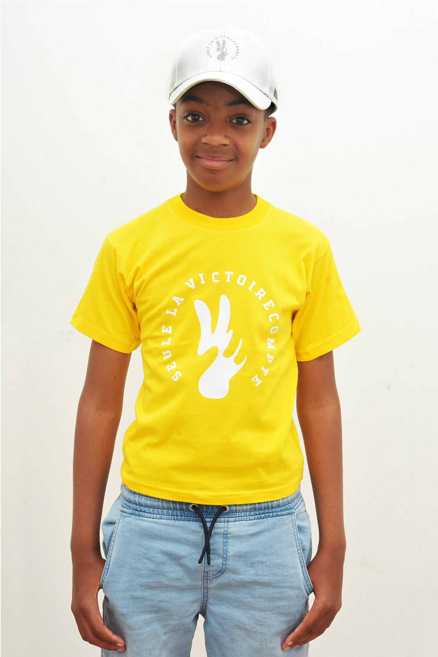 Tee-Shirt enfant jaune SLVC AUTHENTIK grand logo noir (Unisex)