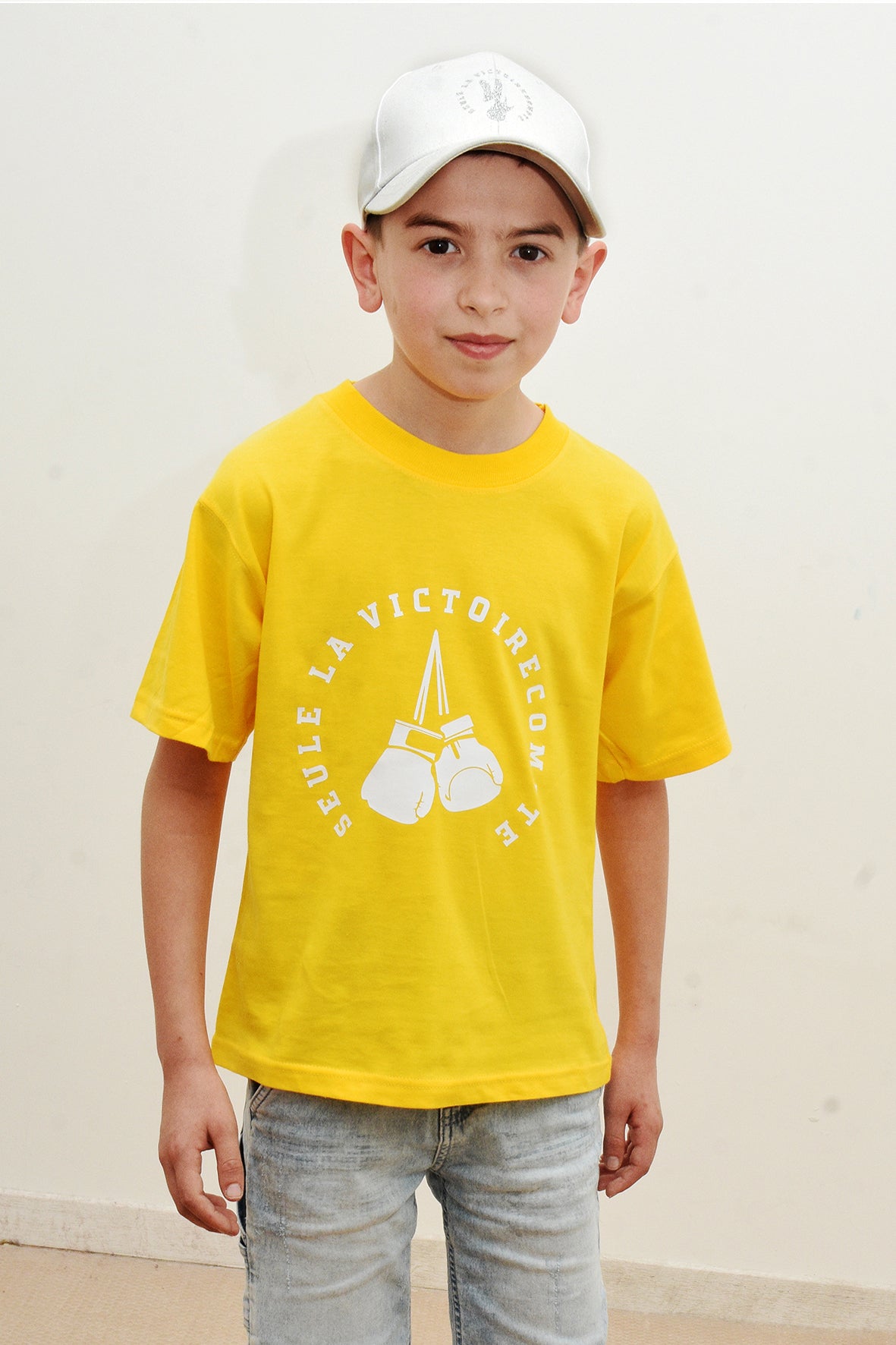 Tee-Shirt enfant jaune SLVC VICTORY grand logo blanc (Unisex)