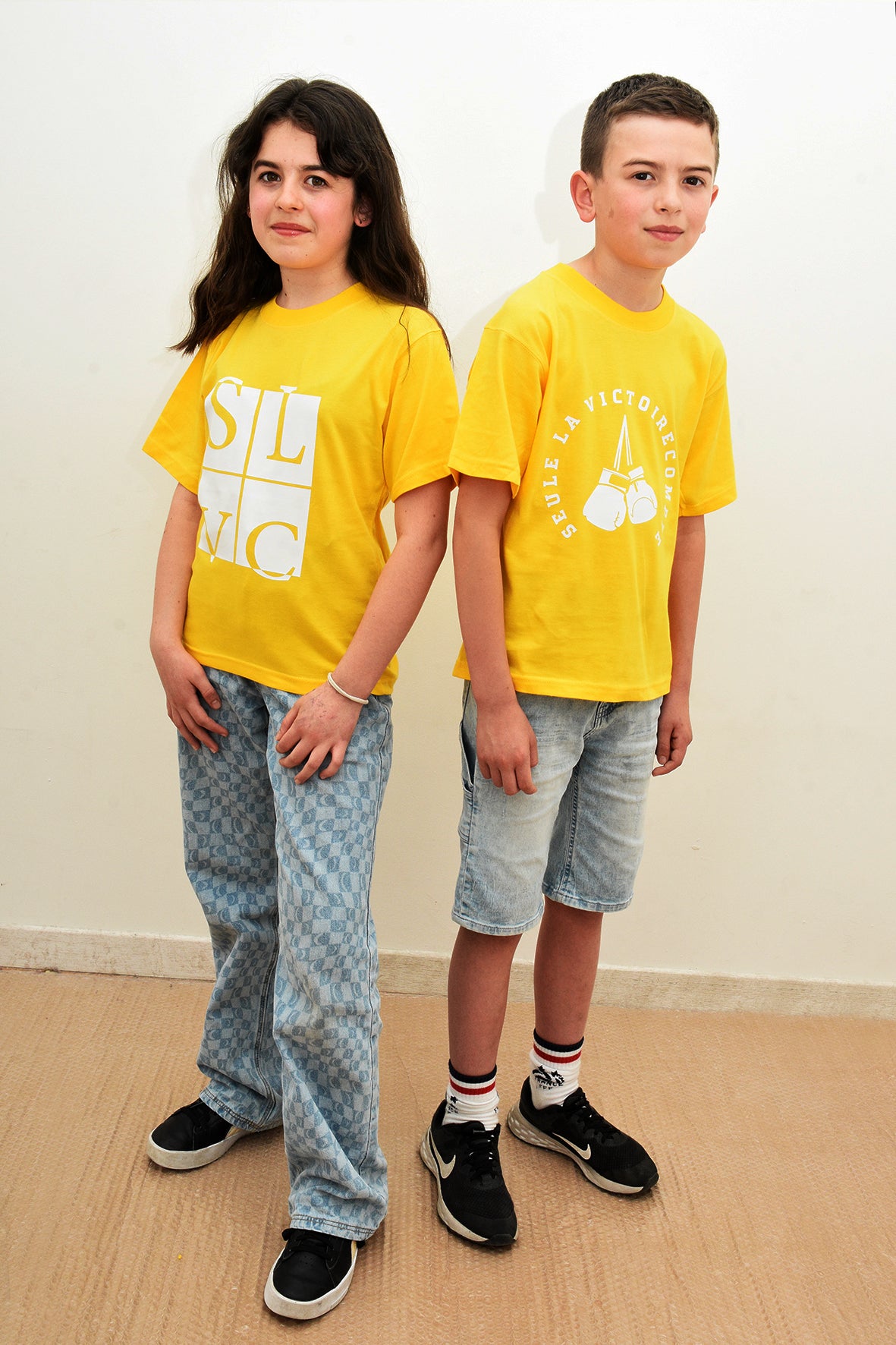 Duo Tee-shirt enfants jaune SLVC CLASSIC & VICTORY grand logo Blanc (Unisex)