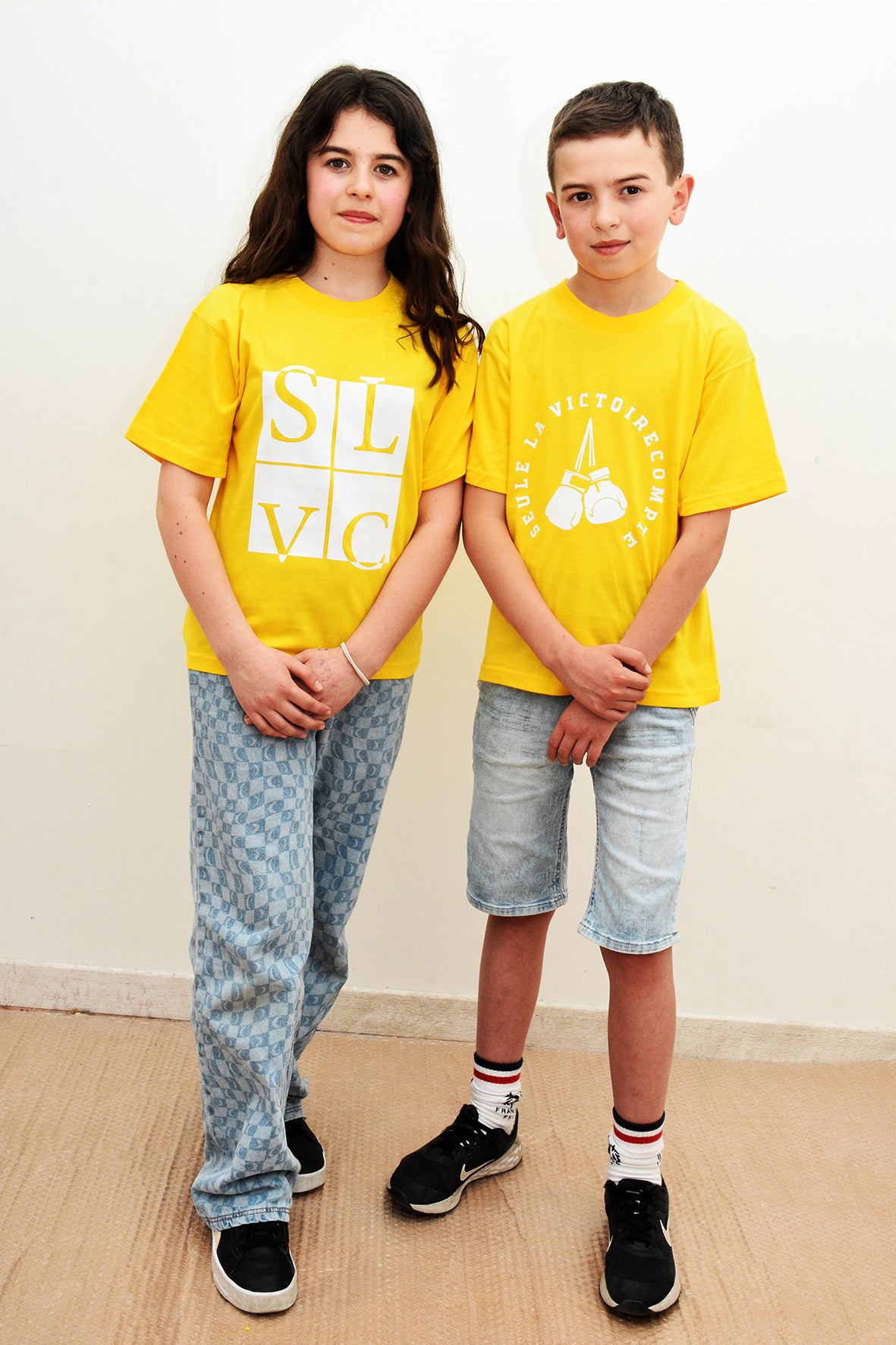 Duo Tee-shirt enfants jaune SLVC CLASSIC & VICTORY grand logo Blanc (Unisex)