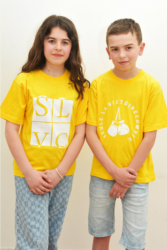 Duo Tee-shirt enfants jaune SLVC CLASSIC & VICTORY grand logo Blanc (Unisex)