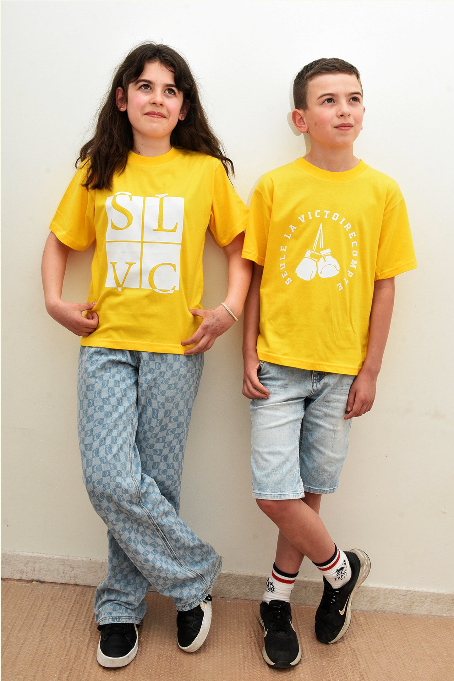 Duo Tee-shirt enfants jaune SLVC CLASSIC & VICTORY grand logo Blanc (Unisex)