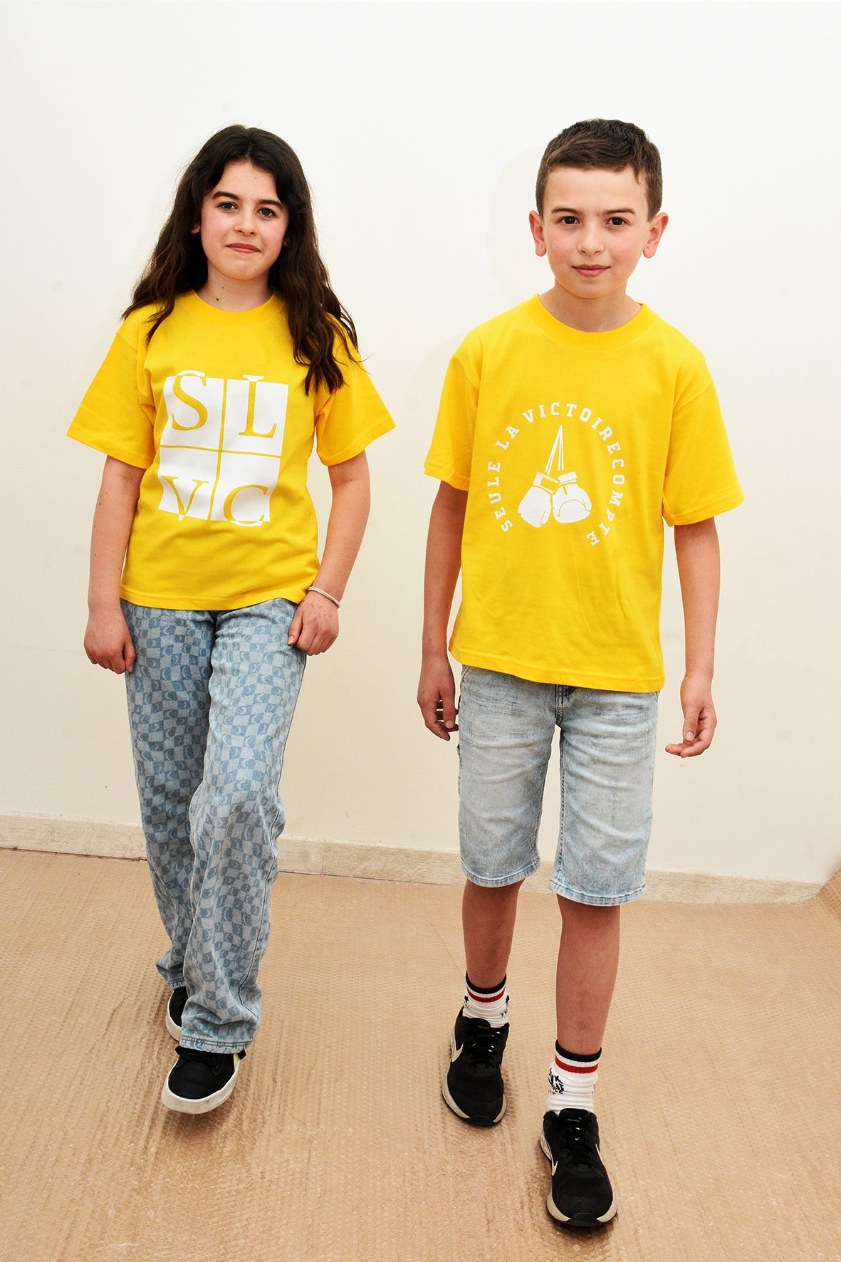 Duo Tee-shirt enfants jaune SLVC CLASSIC & VICTORY grand logo Blanc (Unisex)