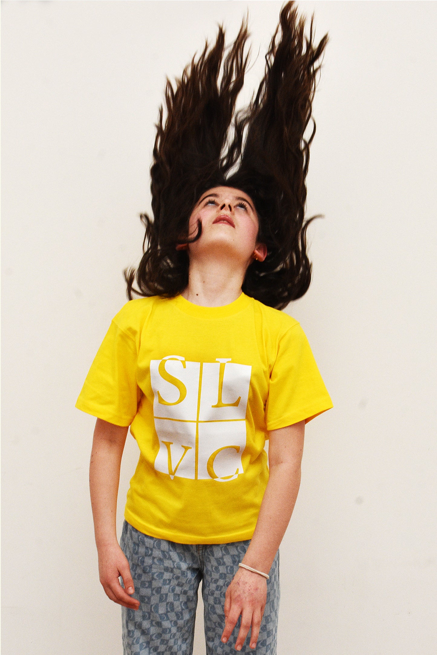 Tee-Shirt enfant jaune SLVC CLASSIC grand logo blanc (Unisex)