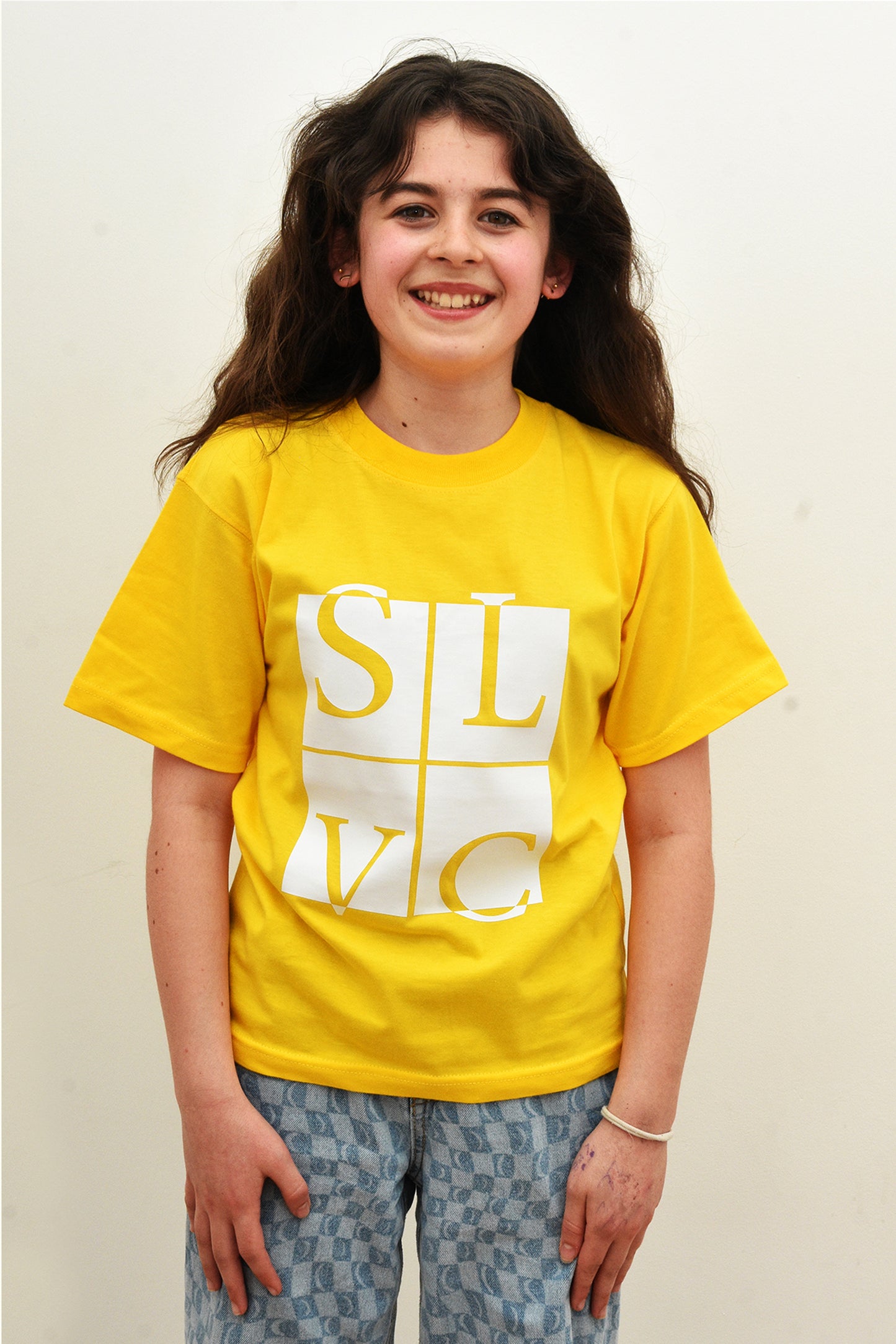 Tee-Shirt enfant jaune SLVC CLASSIC grand logo blanc (Unisex)