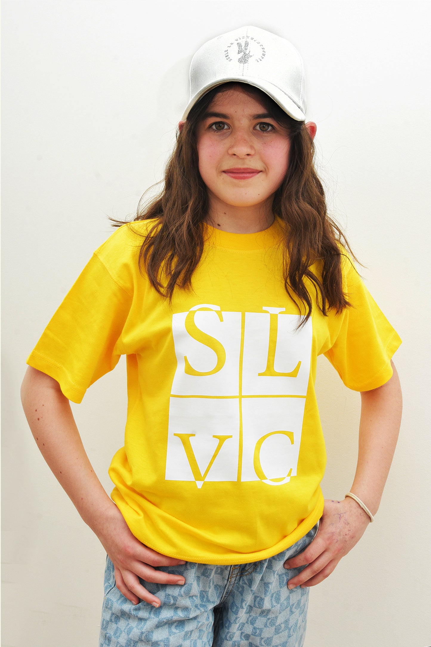 Tee-Shirt enfant jaune SLVC CLASSIC grand logo blanc (Unisex)
