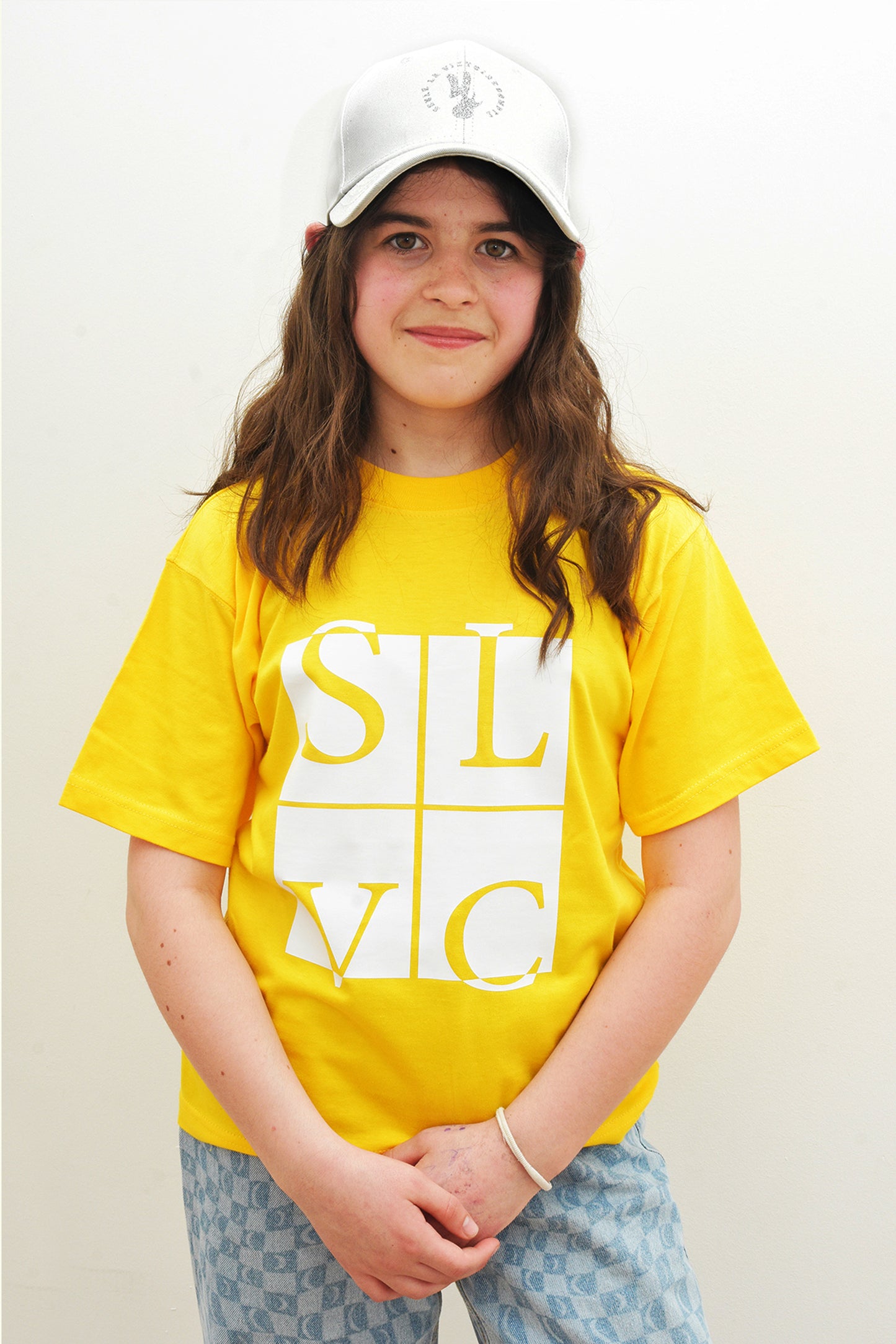 Tee-Shirt enfant jaune SLVC CLASSIC grand logo blanc (Unisex)