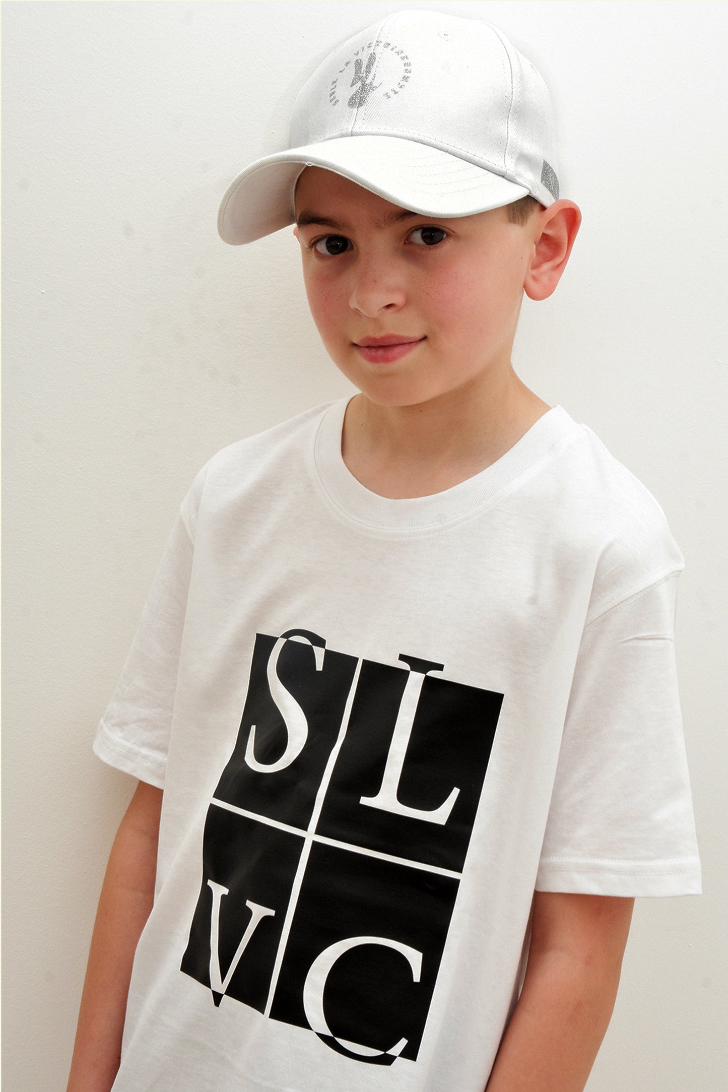 Tee-Shirt enfant blanc SLVC CLASSIC grand logo noir (Unisex)
