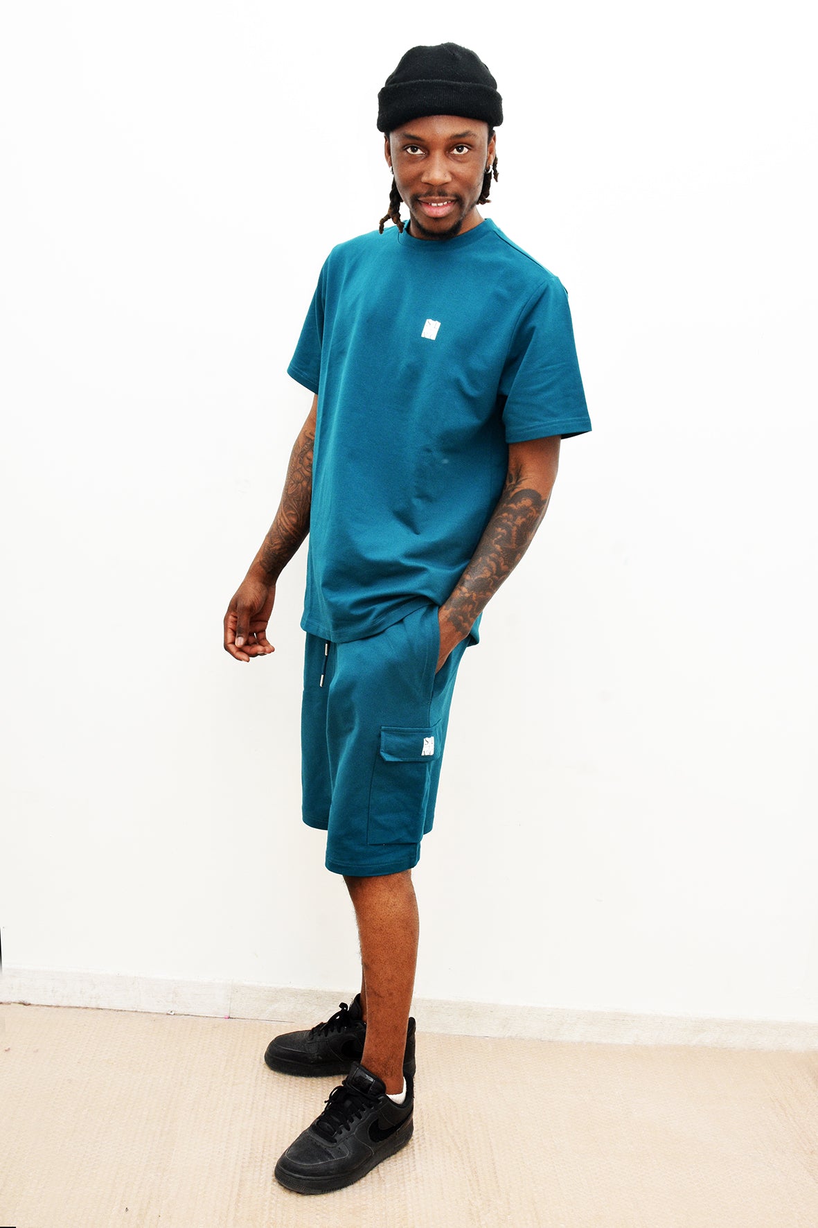 Ensemble Tee-Shirt et Short SLVC CARGO CLASSIC bleu turquoise