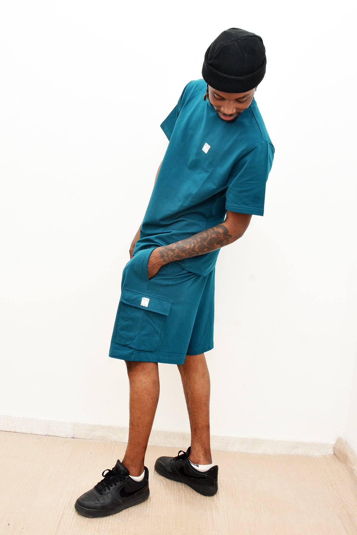 Ensemble Tee-Shirt et Short SLVC CARGO CLASSIC bleu turquoise