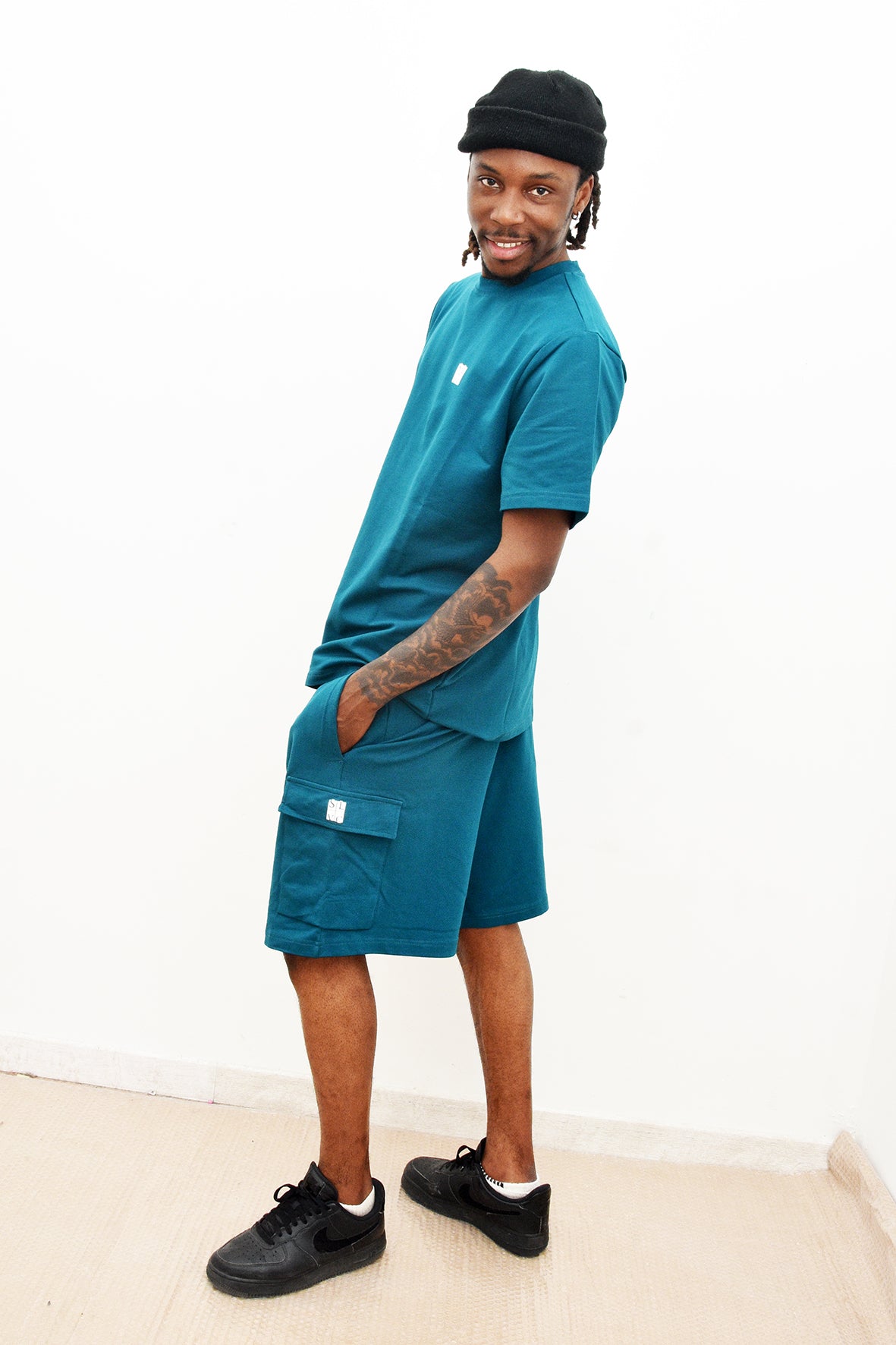 Ensemble Tee-Shirt et Short SLVC CARGO CLASSIC bleu turquoise