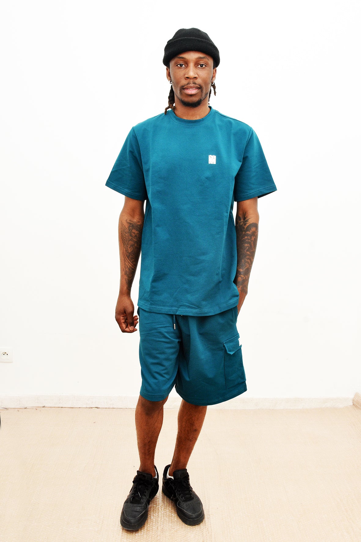 Ensemble Tee-Shirt et Short SLVC CARGO CLASSIC bleu turquoise