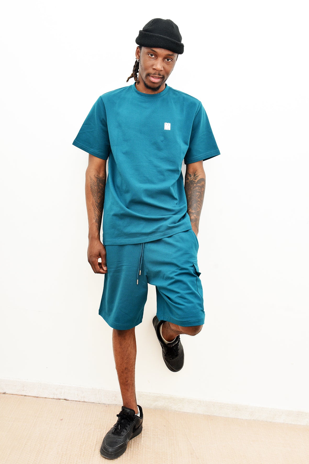 Ensemble Tee-Shirt et Short SLVC CARGO CLASSIC bleu turquoise