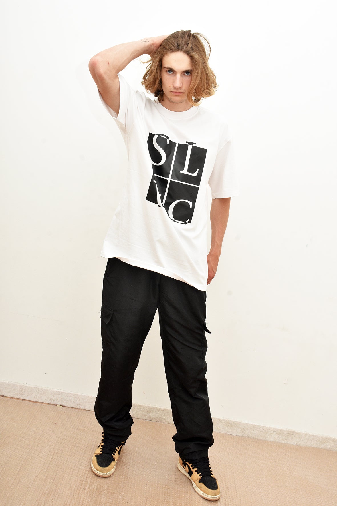 Tee-shirt SLVC CHICAGO CLASSIC WHITE Oversized logo noir (Unisex)