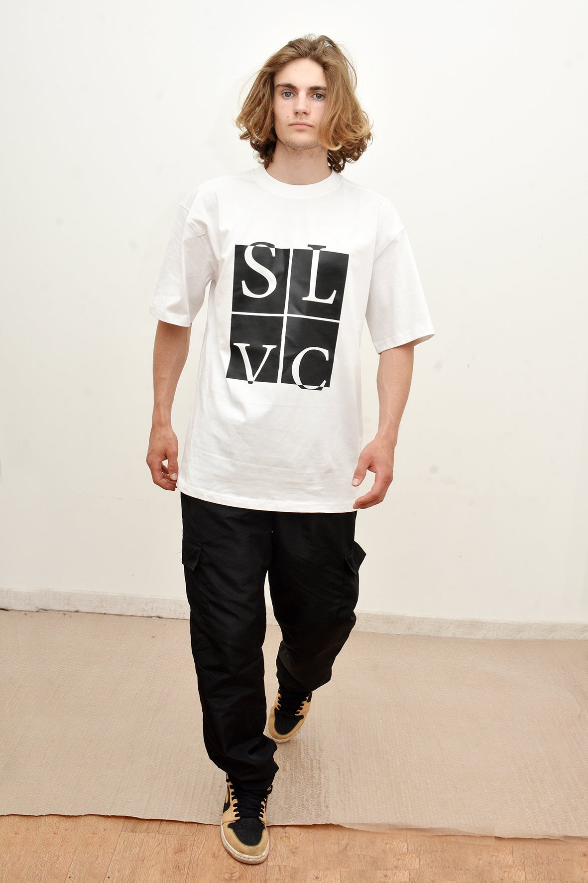 Tee-shirt SLVC CHICAGO CLASSIC WHITE Oversized logo noir (Unisex)