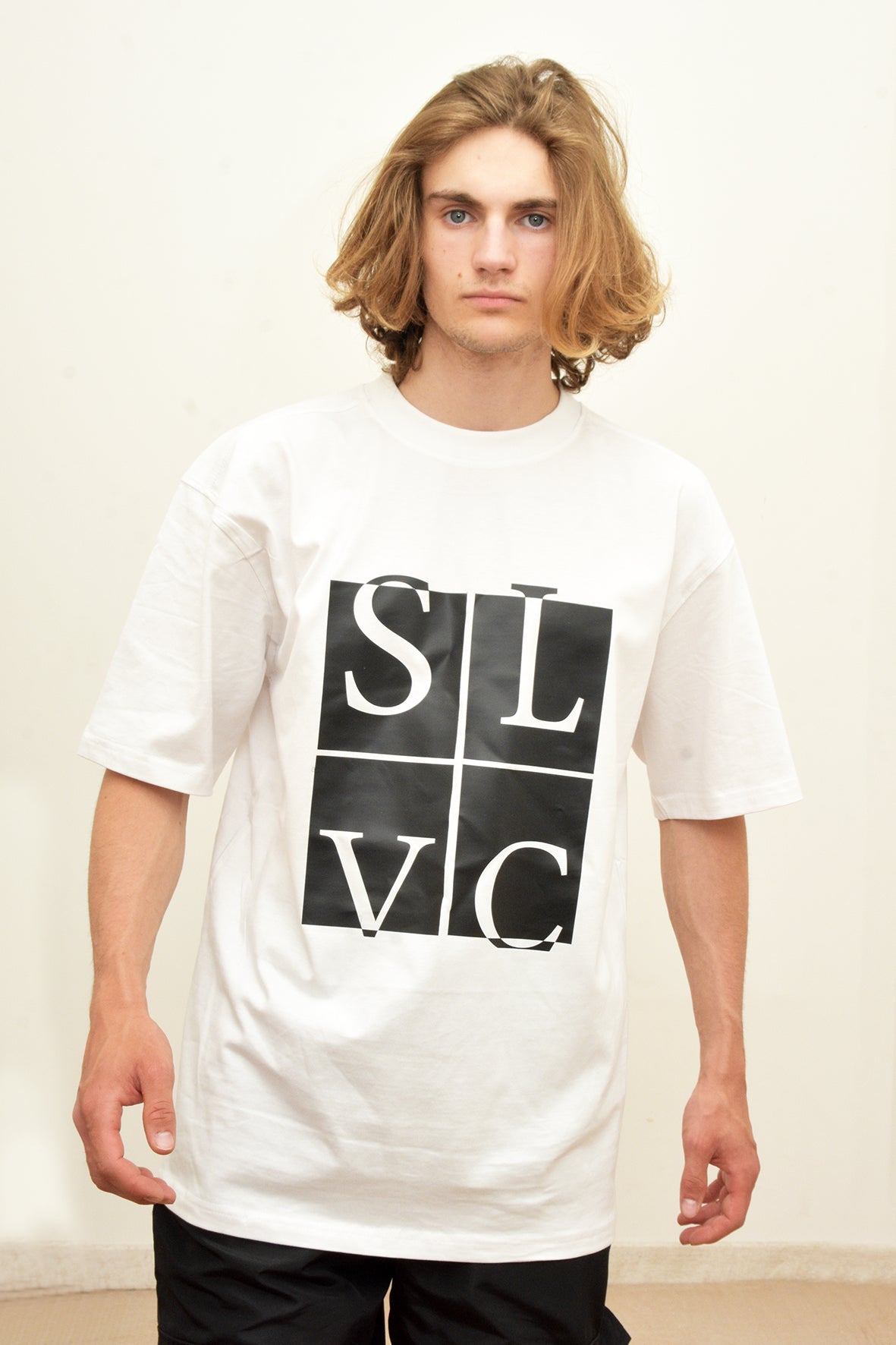 Tee-shirt SLVC CHICAGO CLASSIC WHITE Oversized logo noir (Unisex)