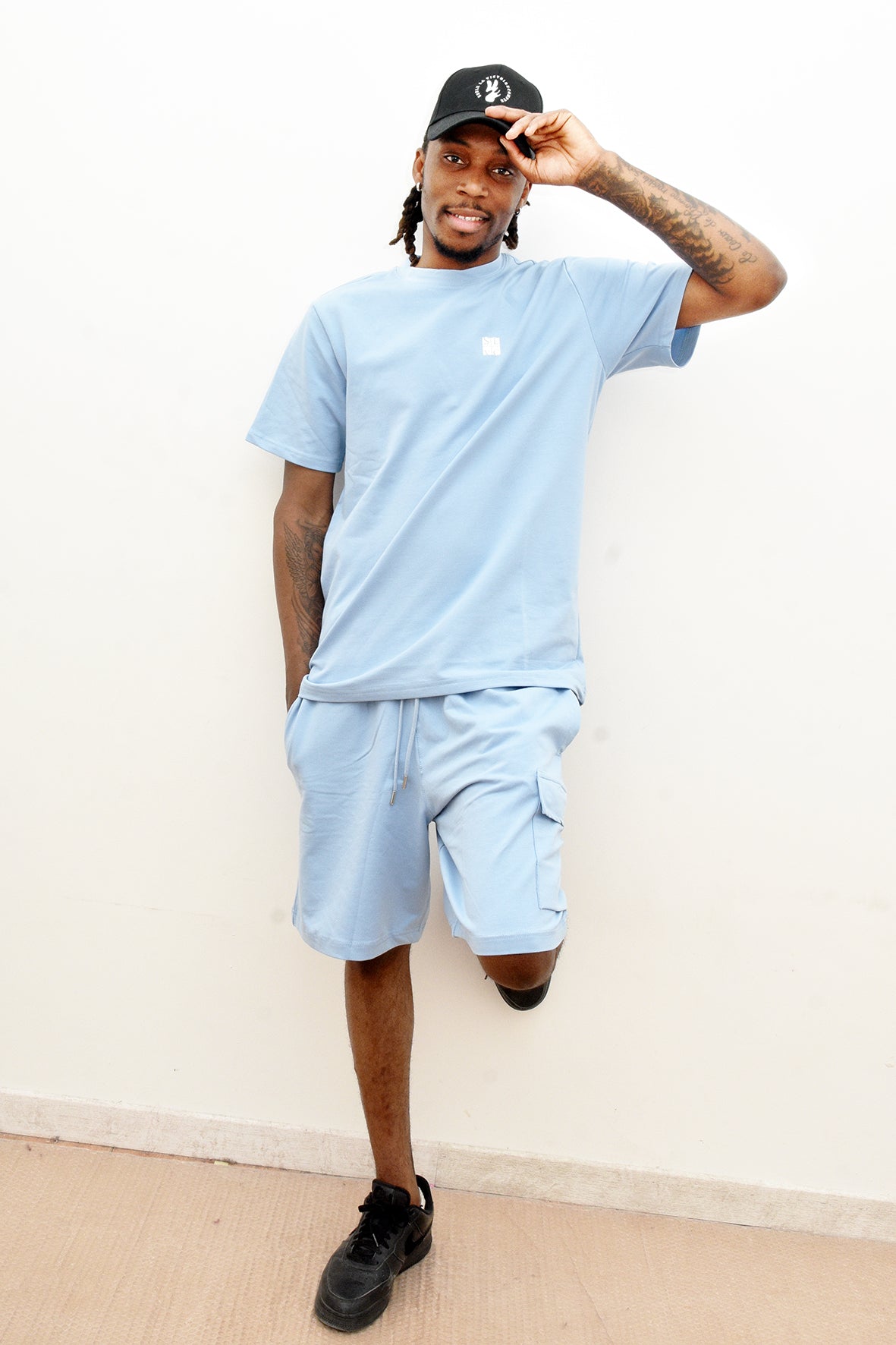 Ensemble Tee-Shirt et Short SLVC CARGO CLASSIC bleu claire