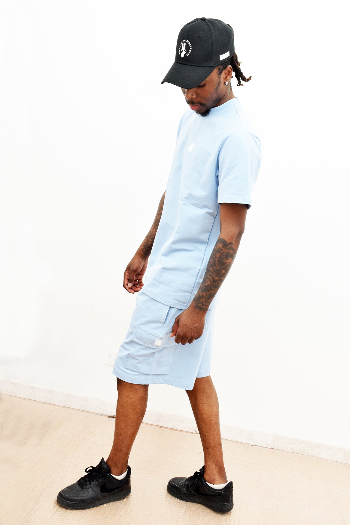 Ensemble Tee-Shirt et Short SLVC CARGO CLASSIC bleu claire