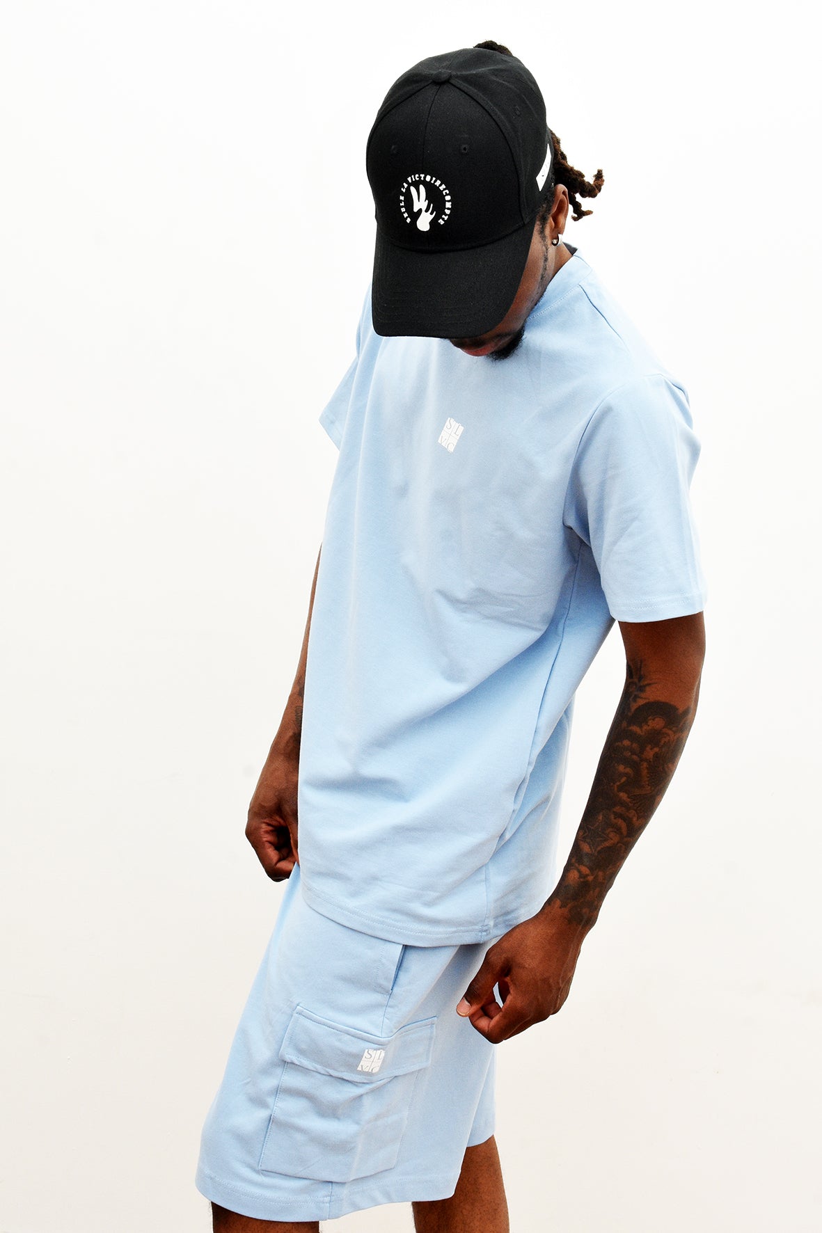 Ensemble Tee-Shirt et Short SLVC CARGO CLASSIC bleu claire