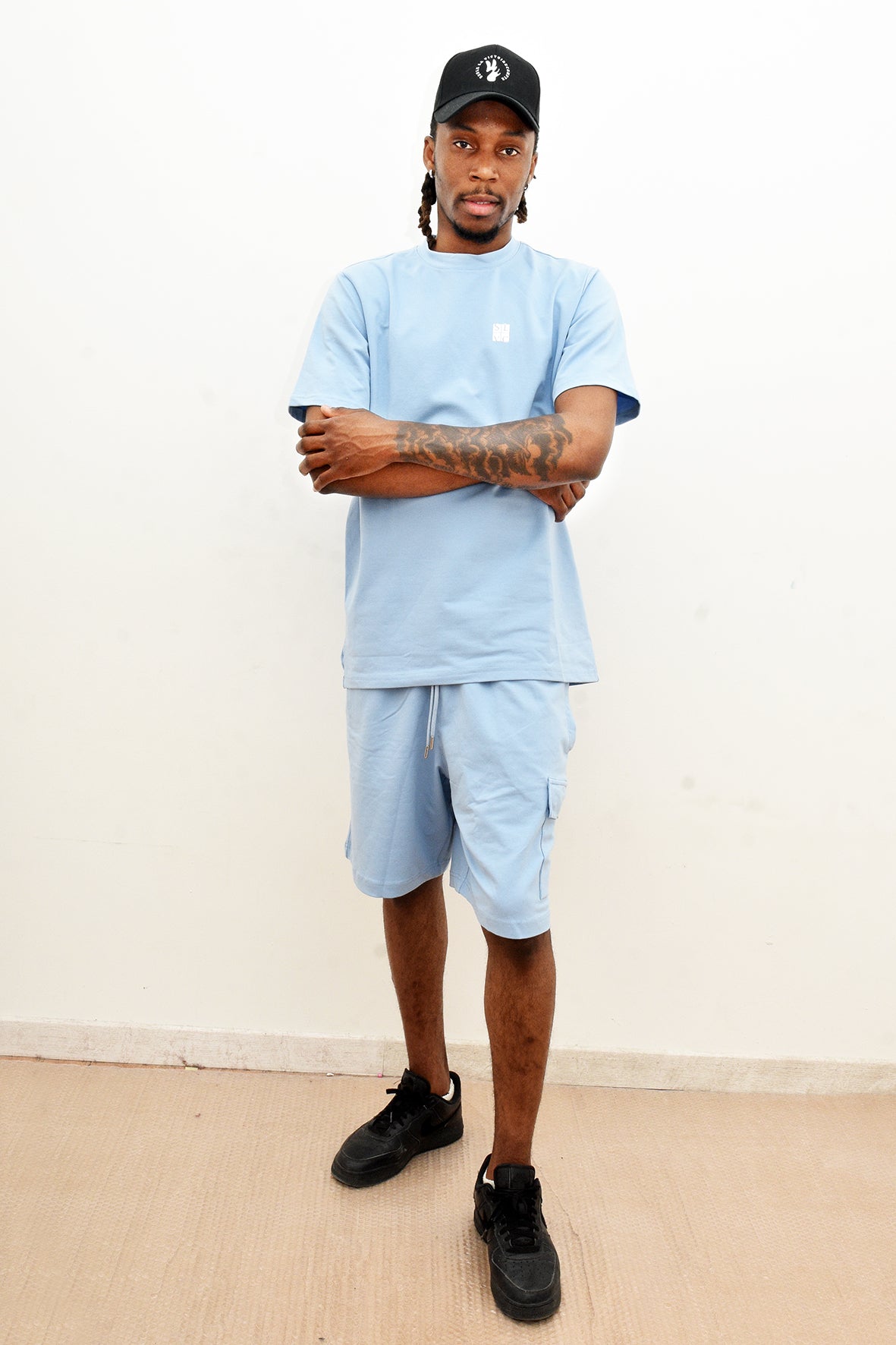 Ensemble Tee-Shirt et Short SLVC CARGO CLASSIC bleu claire