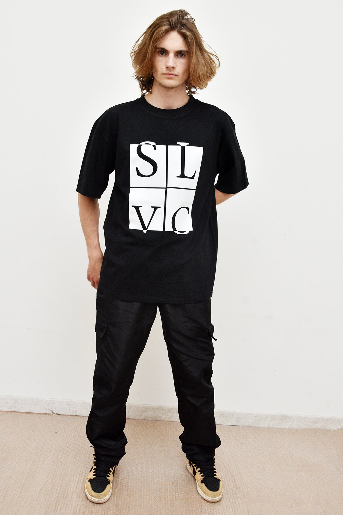 Tee-shirt SLVC CHICAGO CLASSIC BLACK Oversized logo blanc (Unisex)