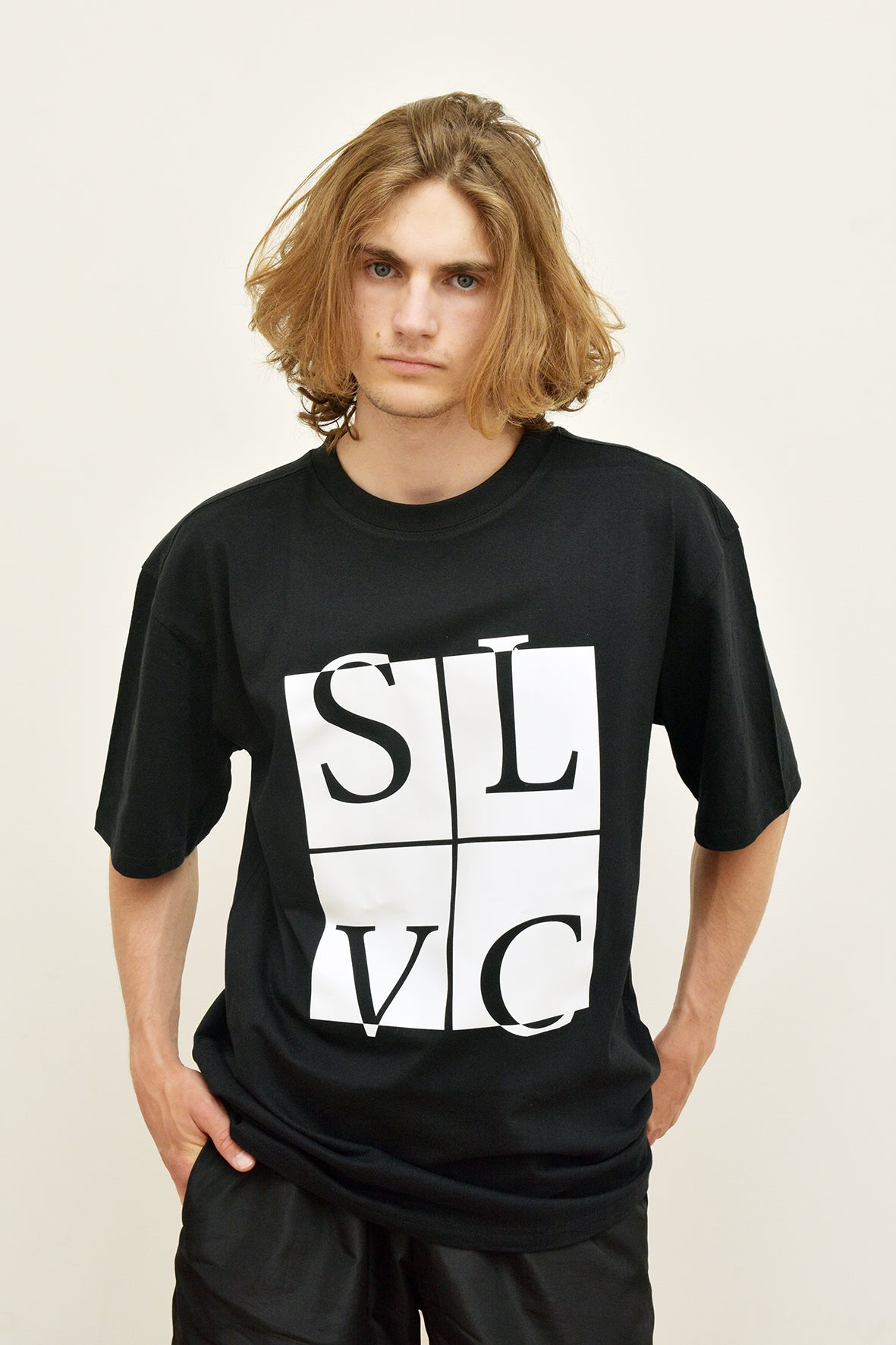 Tee-shirt SLVC CHICAGO CLASSIC BLACK Oversized logo blanc (Unisex)