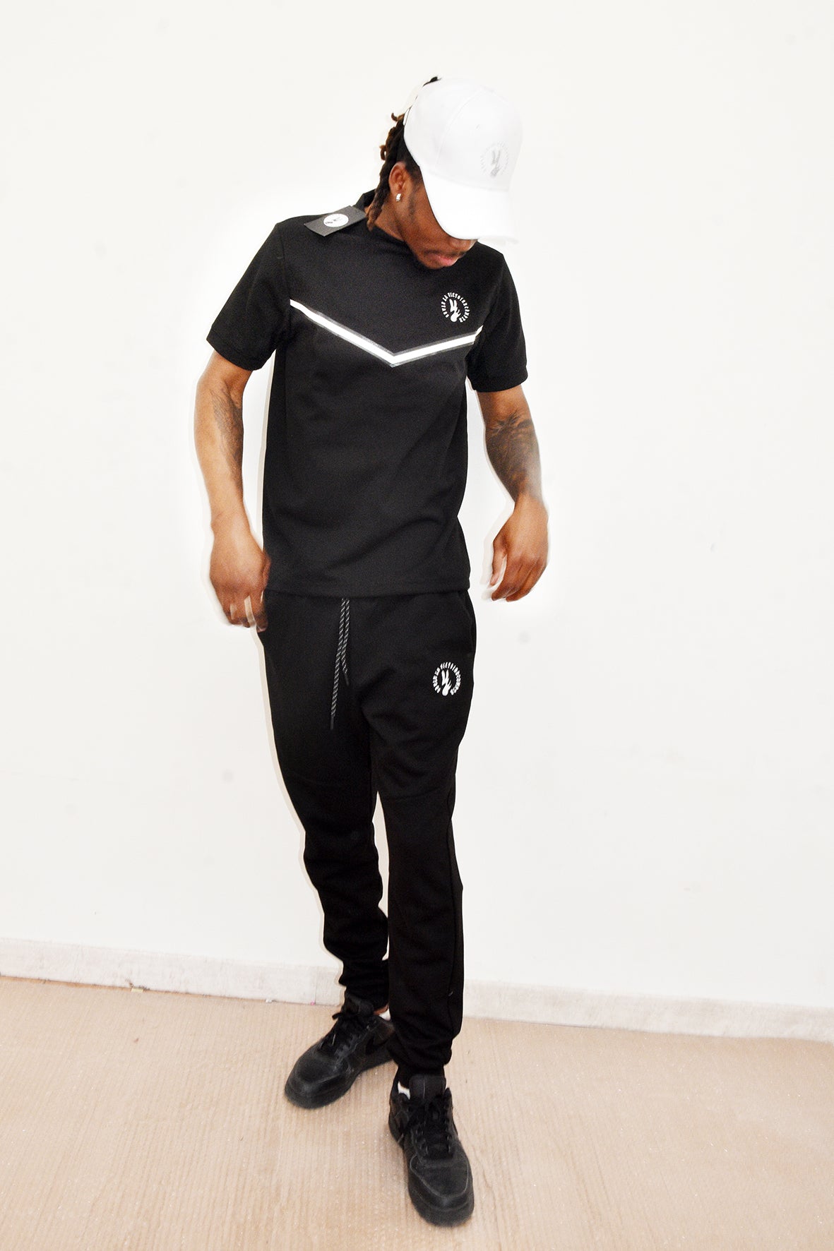 Ensemble SLVC BLACK STREET AUTHENTIK noir avec logo en broderie