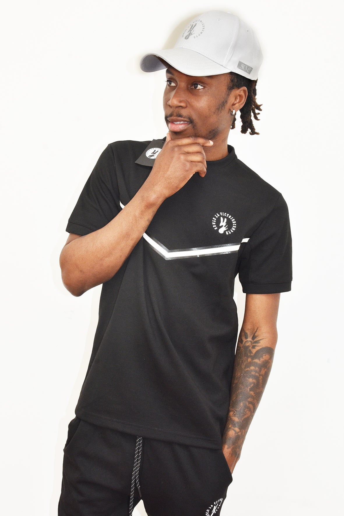 Ensemble SLVC BLACK STREET AUTHENTIK noir avec logo en broderie