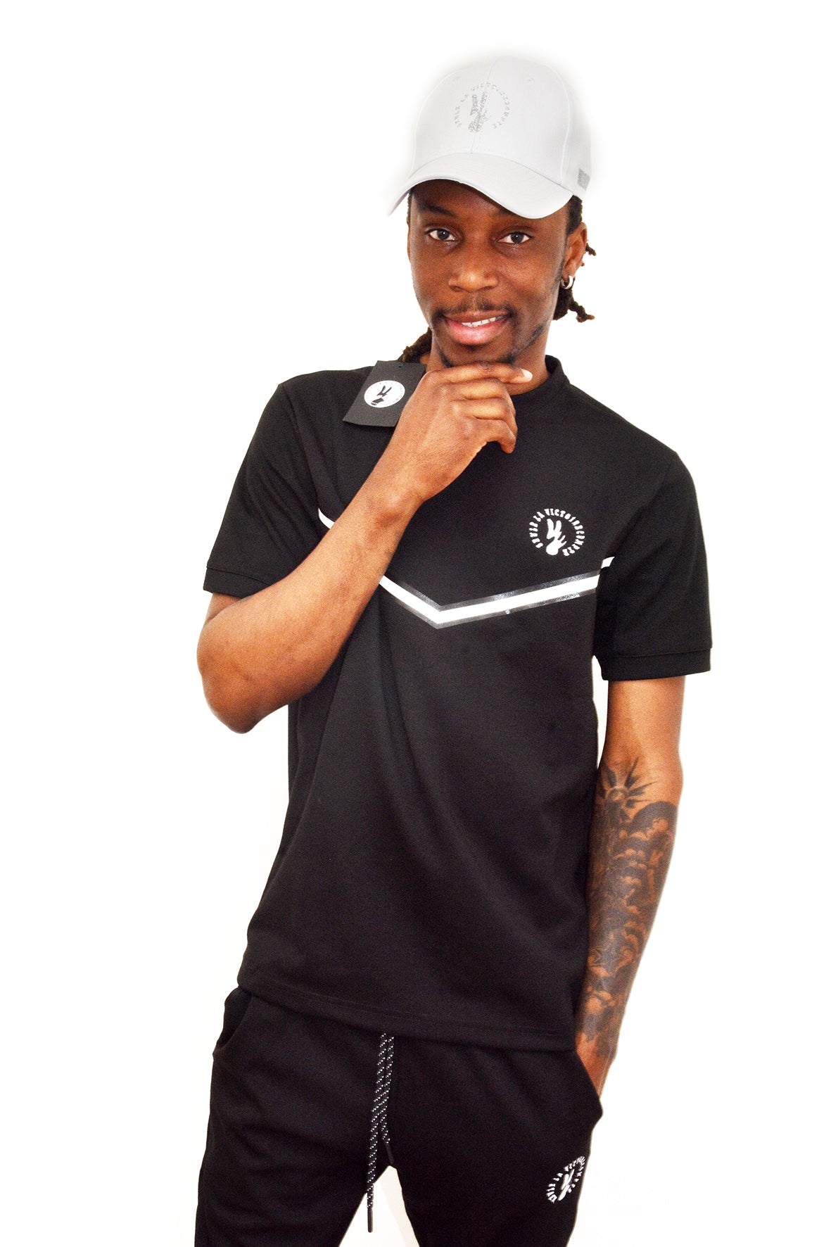 Ensemble SLVC BLACK STREET AUTHENTIK noir avec logo en broderie
