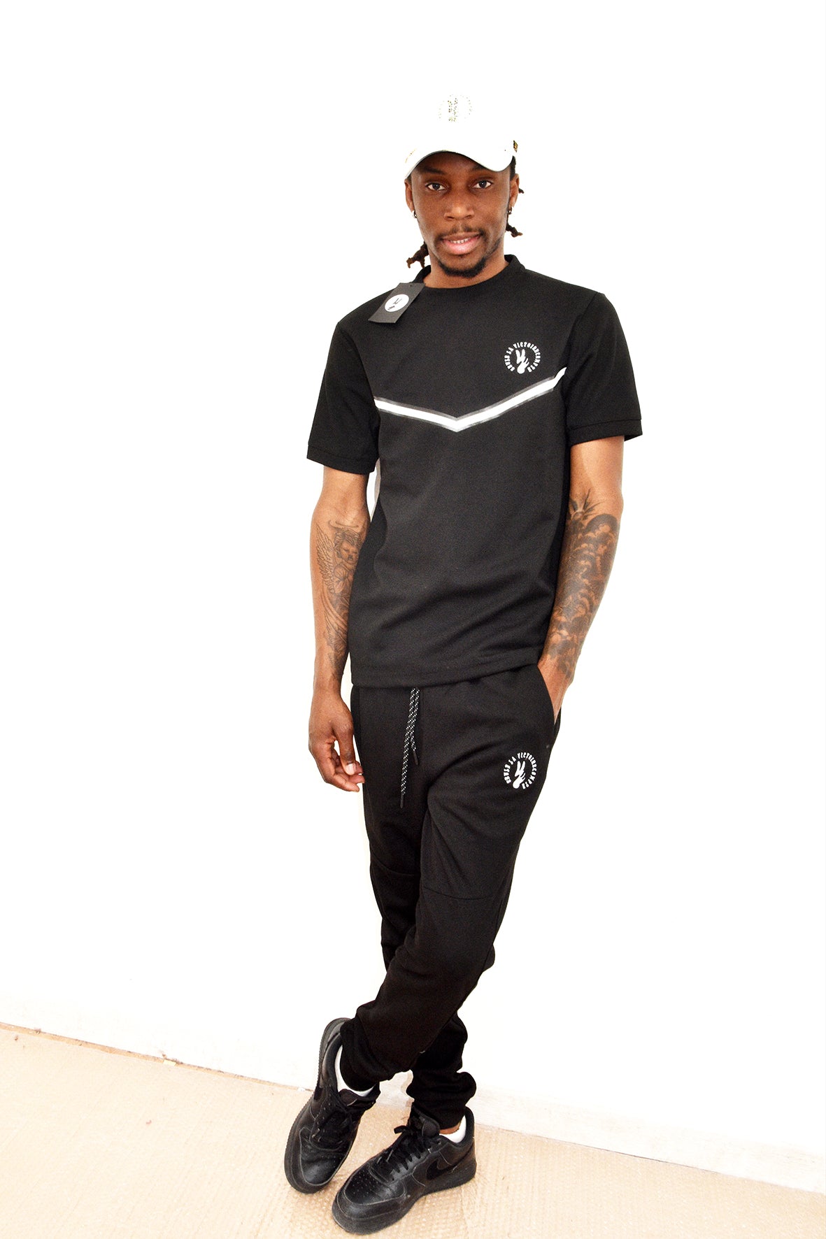 Ensemble SLVC BLACK STREET AUTHENTIK noir avec logo en broderie