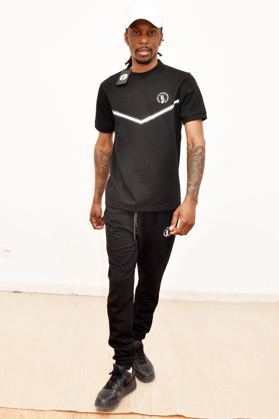 Ensemble SLVC BLACK STREET AUTHENTIK noir avec logo en broderie