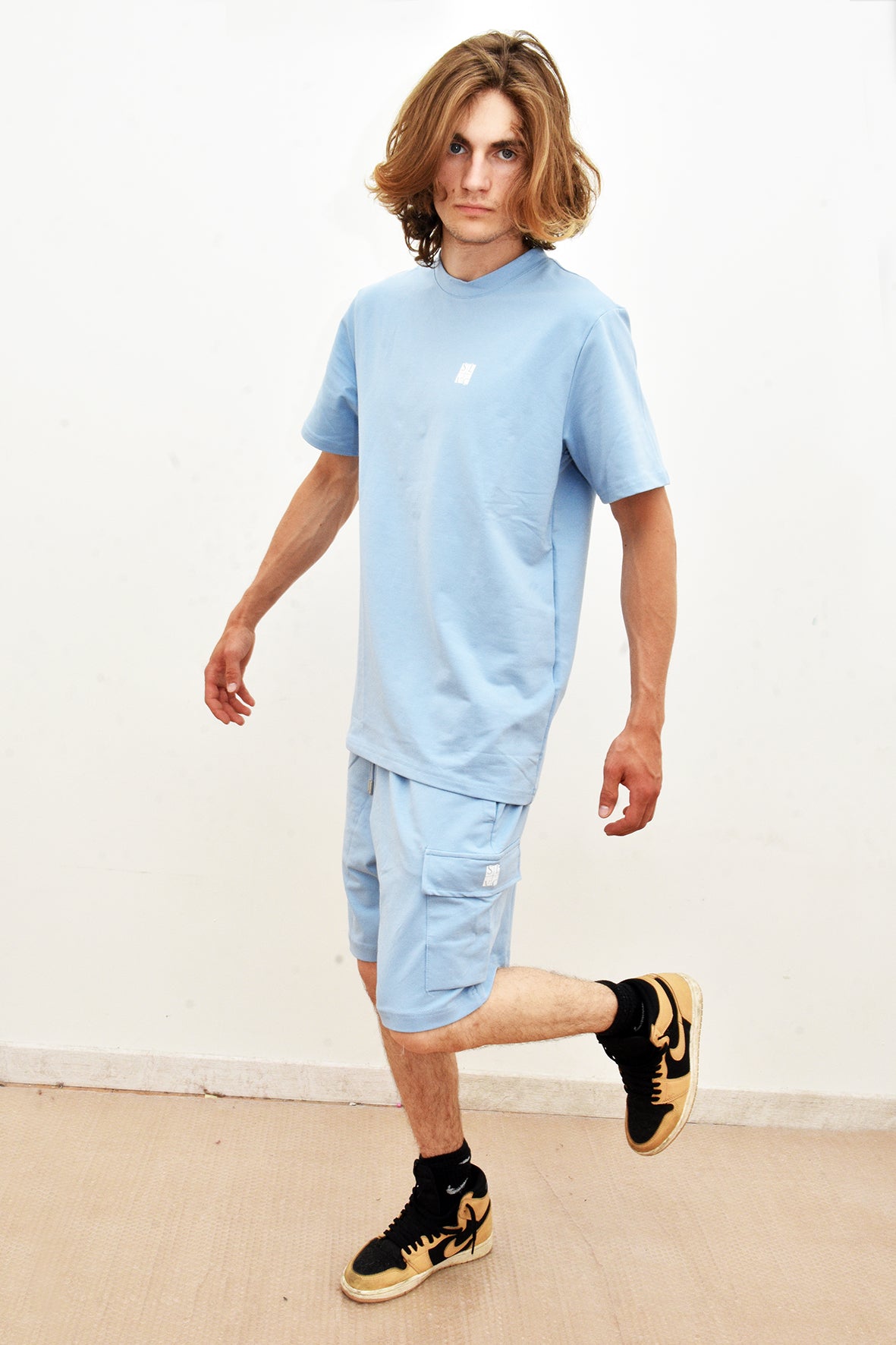 Ensemble Tee-Shirt et Short SLVC CARGO CLASSIC bleu claire