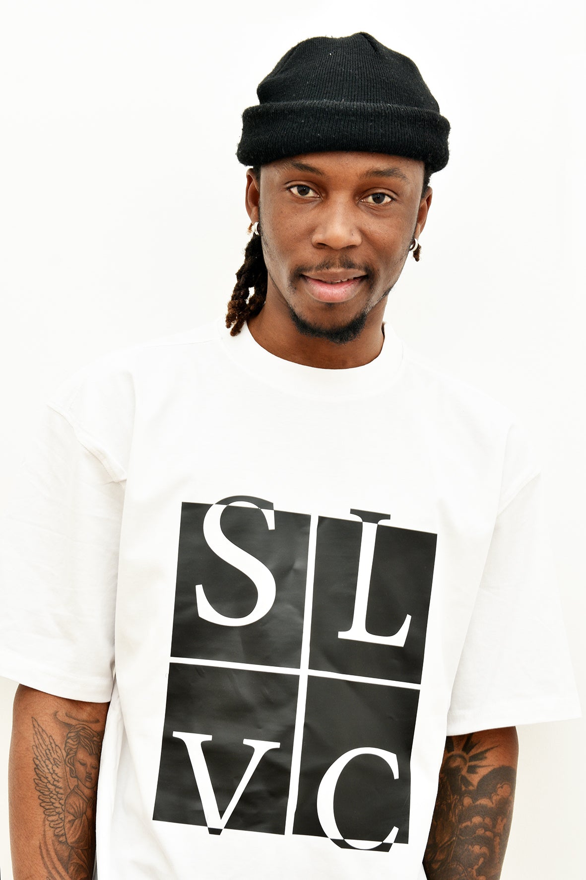 Tee-shirt SLVC CHICAGO CLASSIC WHITE Oversized logo noir (Unisex)