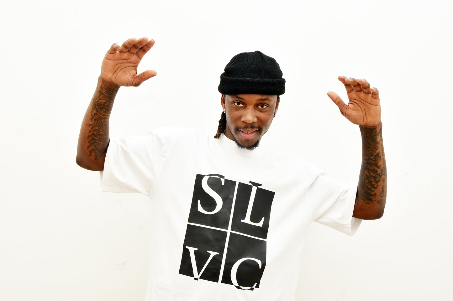 Tee-shirt SLVC CHICAGO CLASSIC WHITE Oversized logo noir (Unisex)