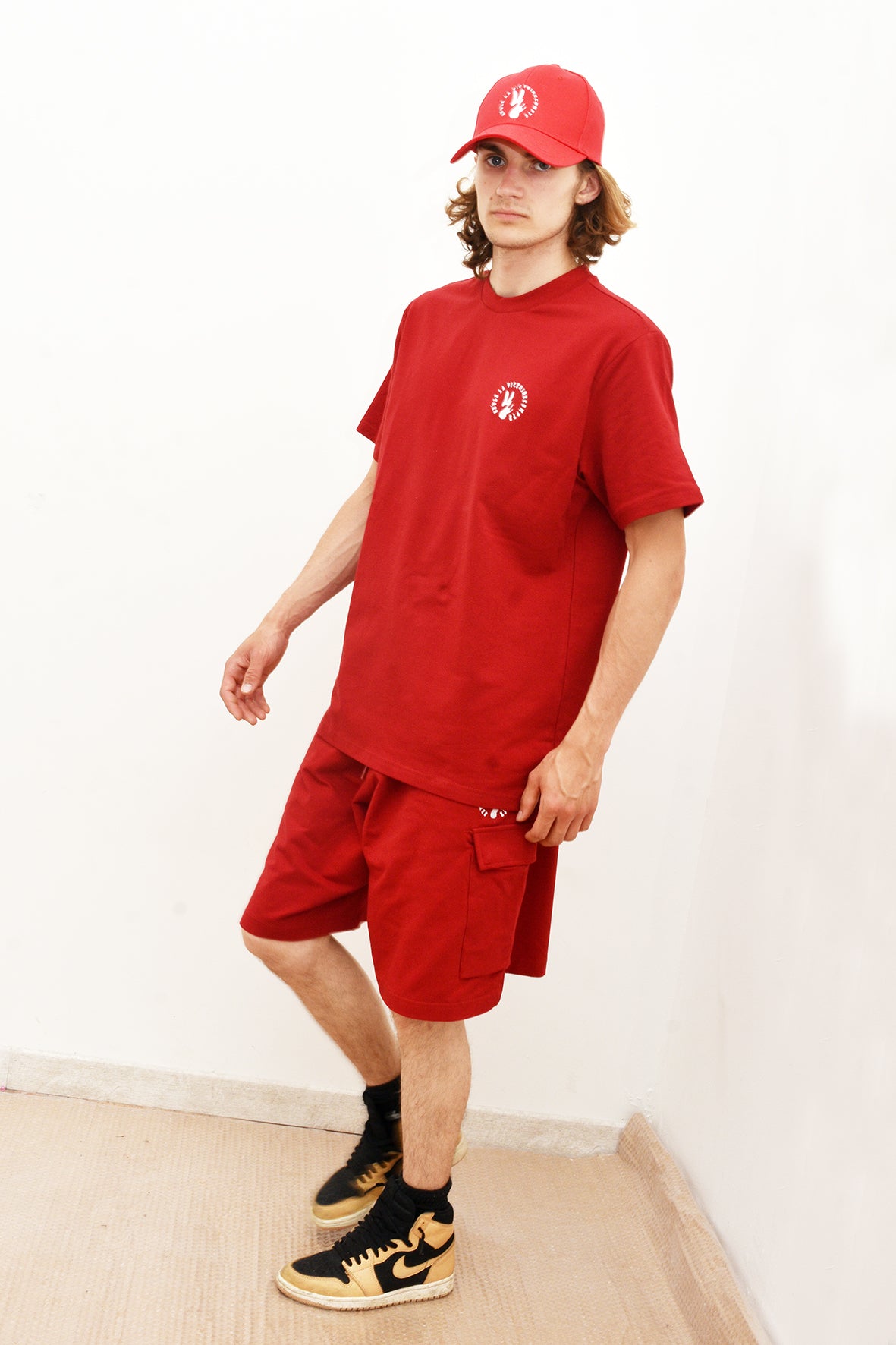 Ensemble Tee-Shirt et Short rouge SLVC CARGO AUTHENTIK logo en broderie