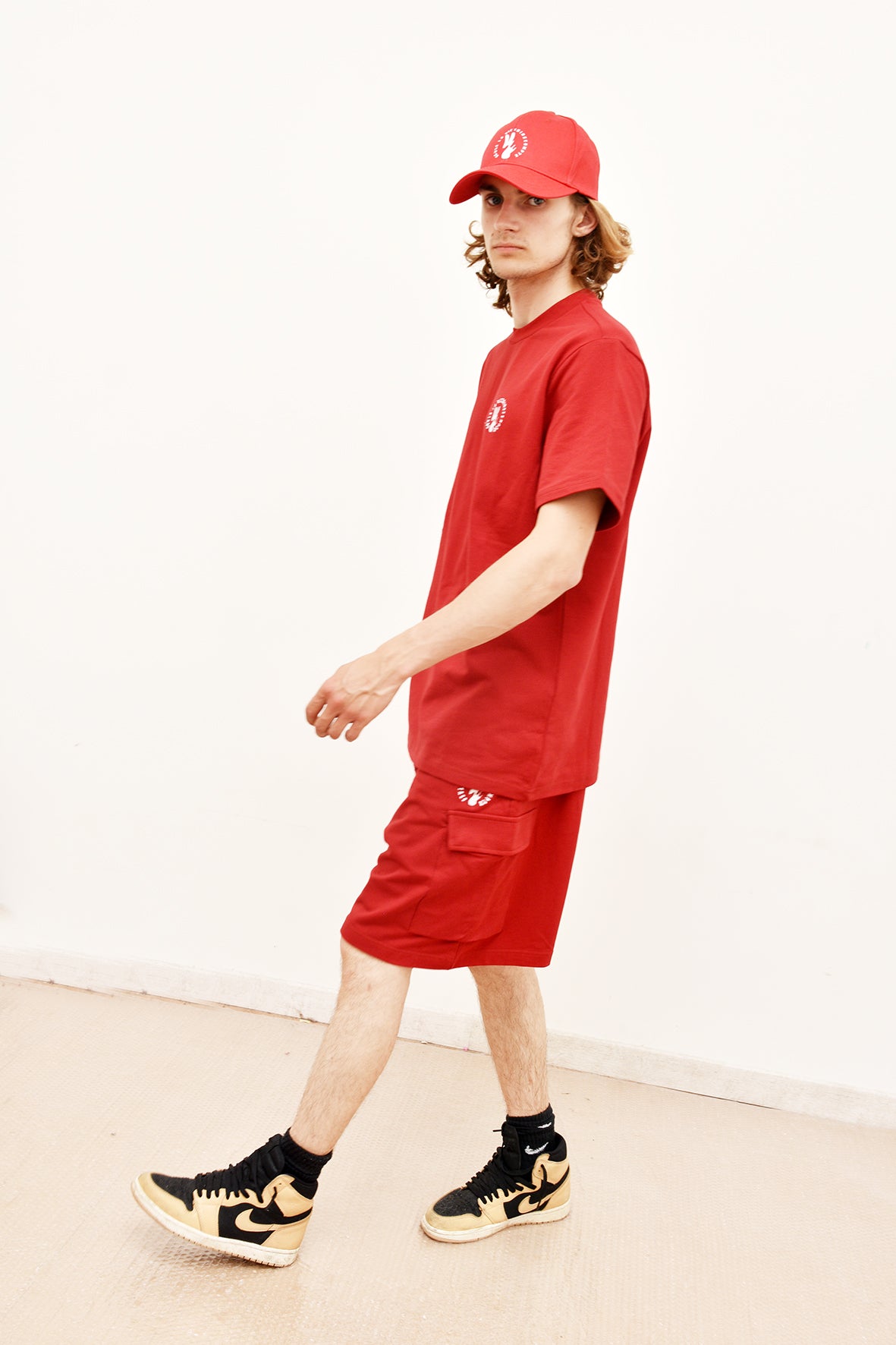 Ensemble Tee-Shirt et Short rouge SLVC CARGO AUTHENTIK logo en broderie