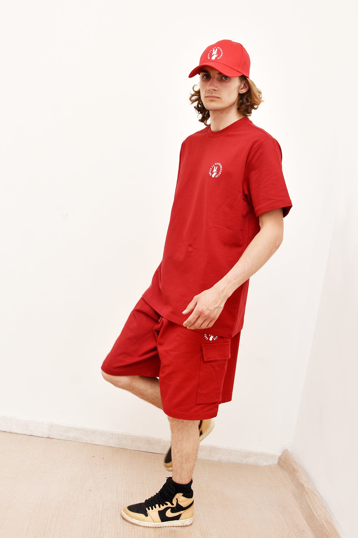 Ensemble Tee-Shirt et Short rouge SLVC CARGO AUTHENTIK logo en broderie