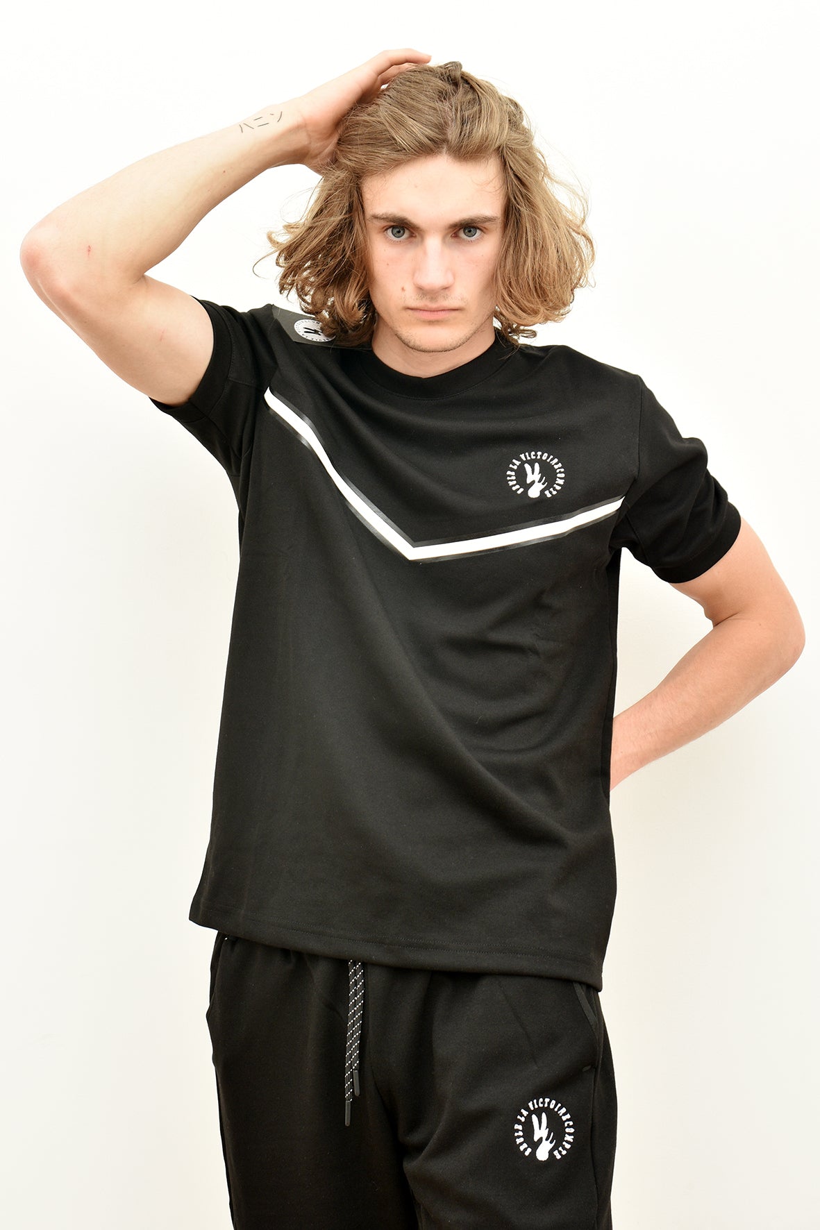 Ensemble SLVC BLACK STREET AUTHENTIK noir avec logo en broderie