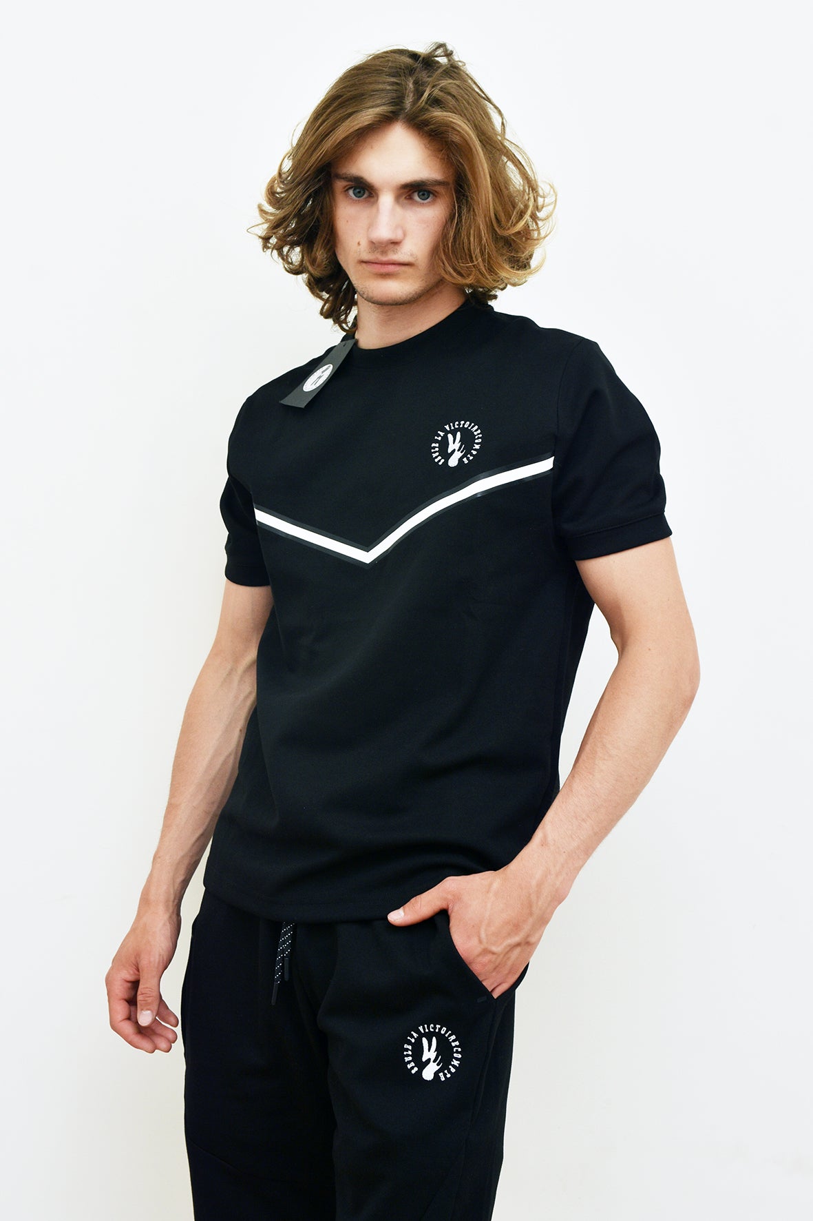 Ensemble SLVC BLACK STREET AUTHENTIK noir avec logo en broderie