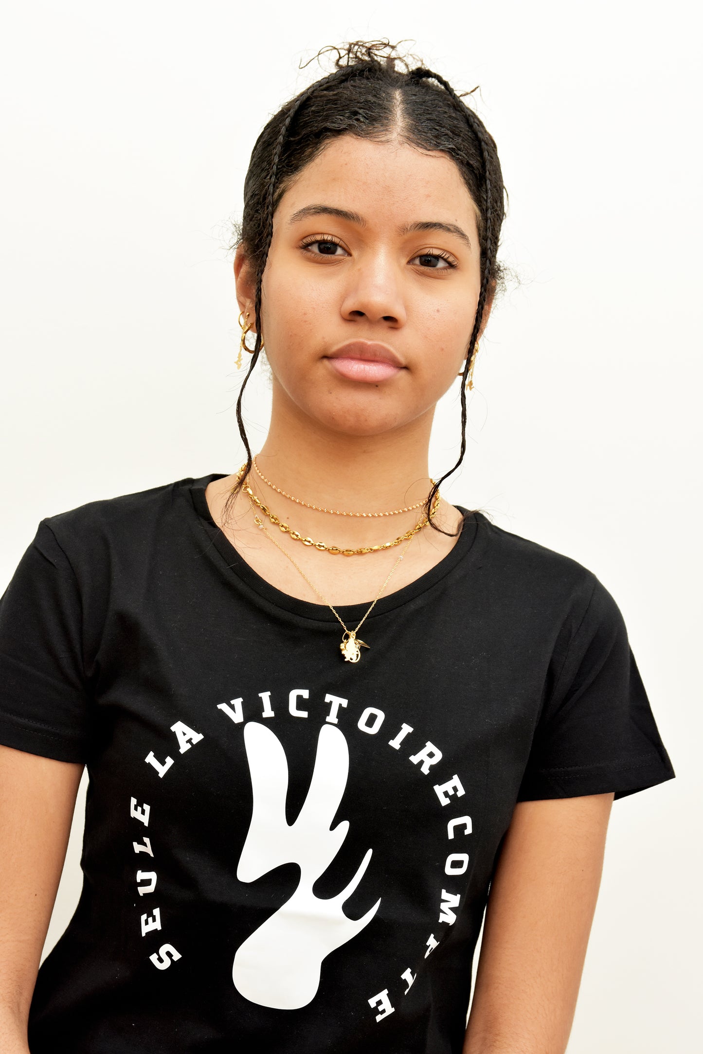 Tee-shirt femme SLVC AUTHENTIK MADONE grand logo blanc rond