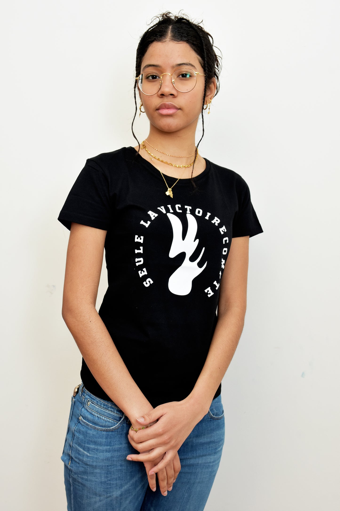 Tee-shirt femme SLVC AUTHENTIK MADONE grand logo blanc rond
